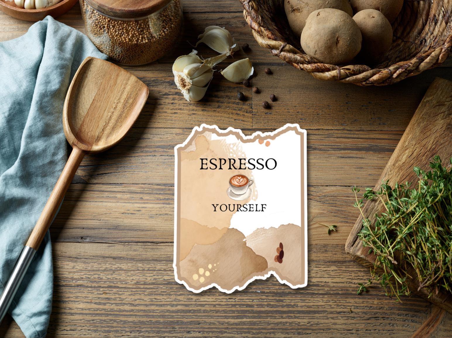 Waterproof Matte Coffee Stickers: Espresso, Latte Art, Cafe Decor