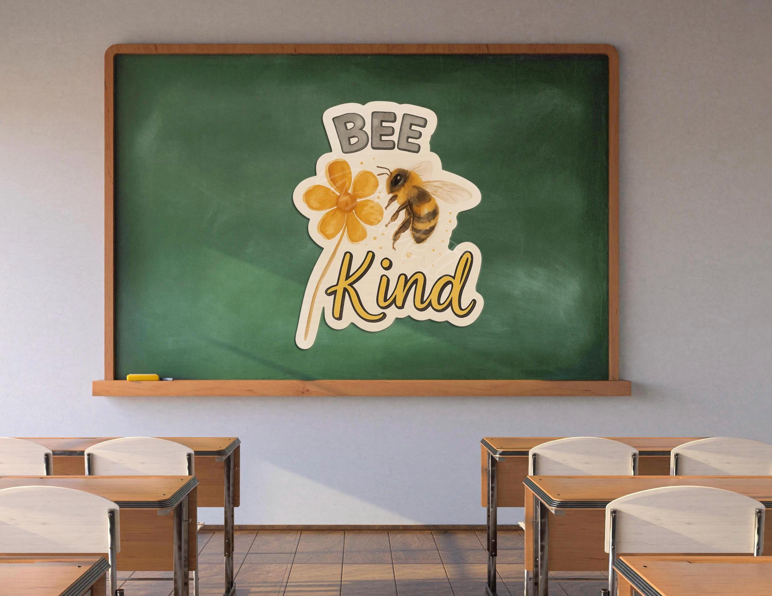 Bee Kind Watercolor Sticker: Inspirational Laptop Decal