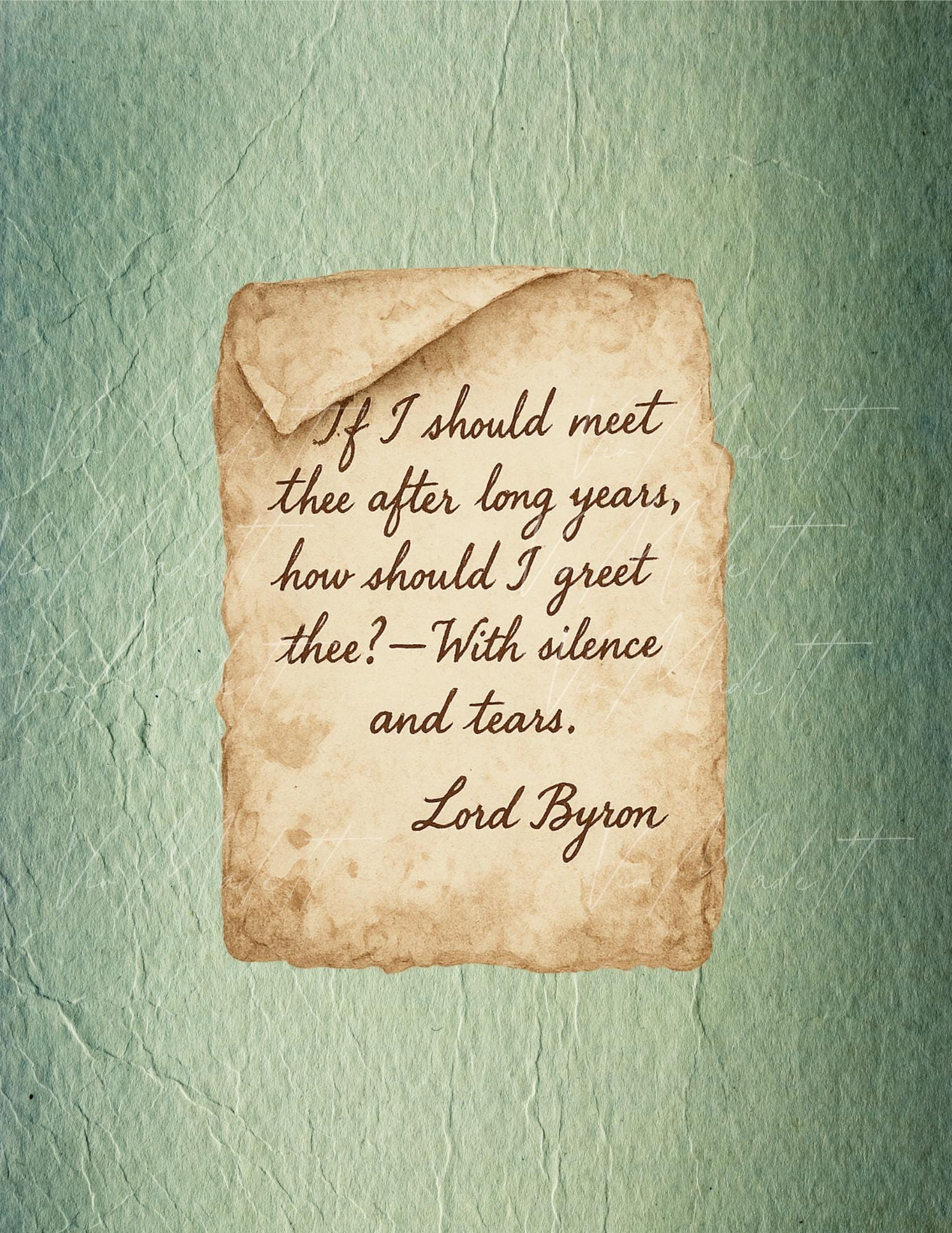 Lord Byron Love Letter Sticker: Romantic Literary Quote