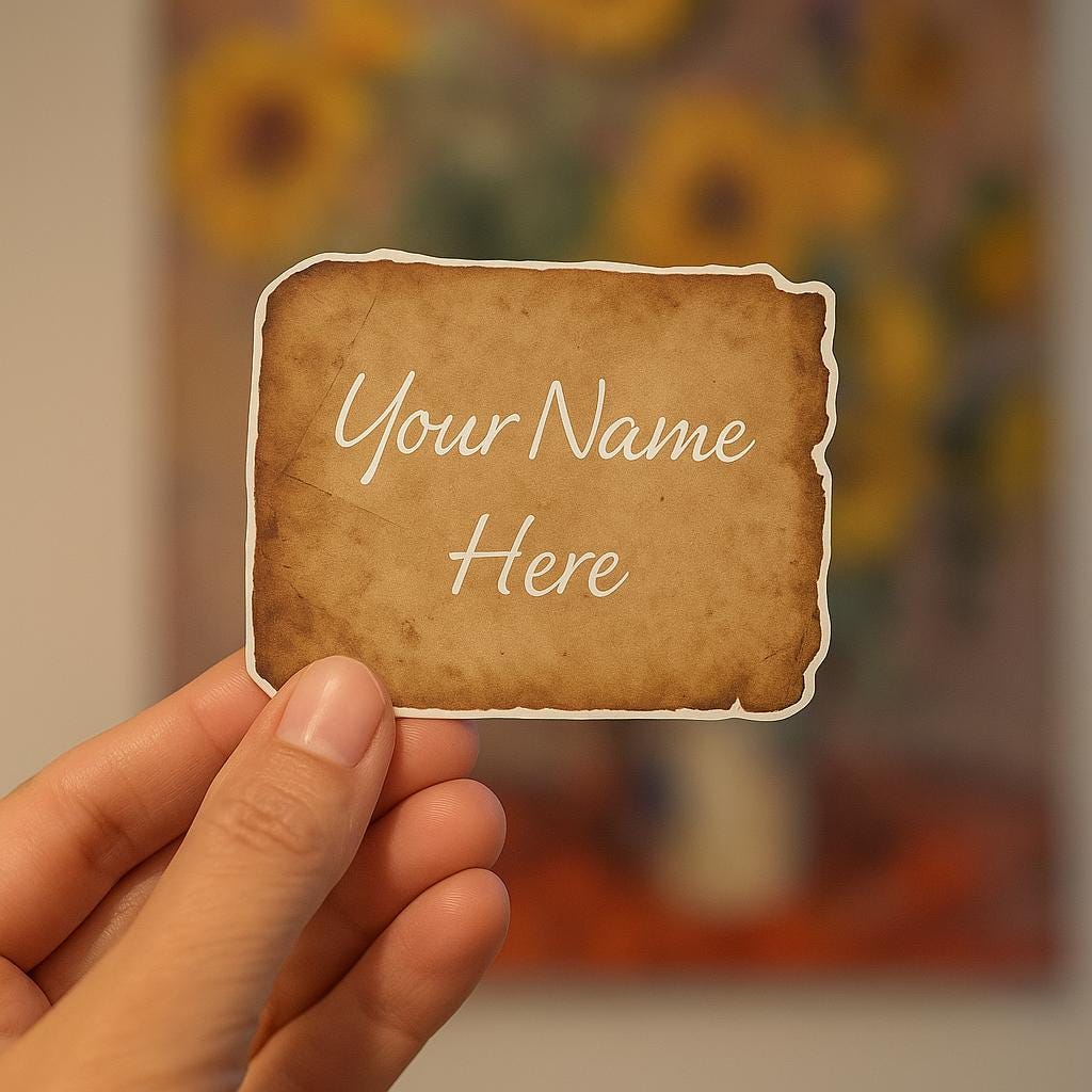 Personalized Parchment Label Sticker: Custom Name, Wedding Favor