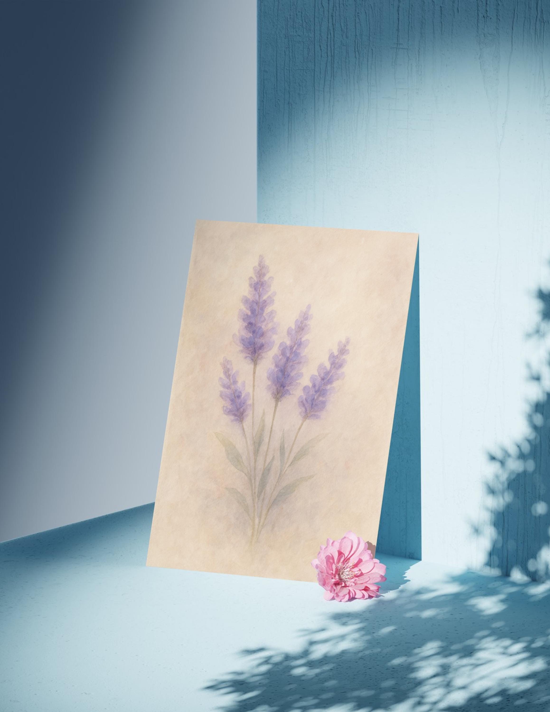 Lavender Art Print – Minimalist Floral Decor 8x10, Unframed
