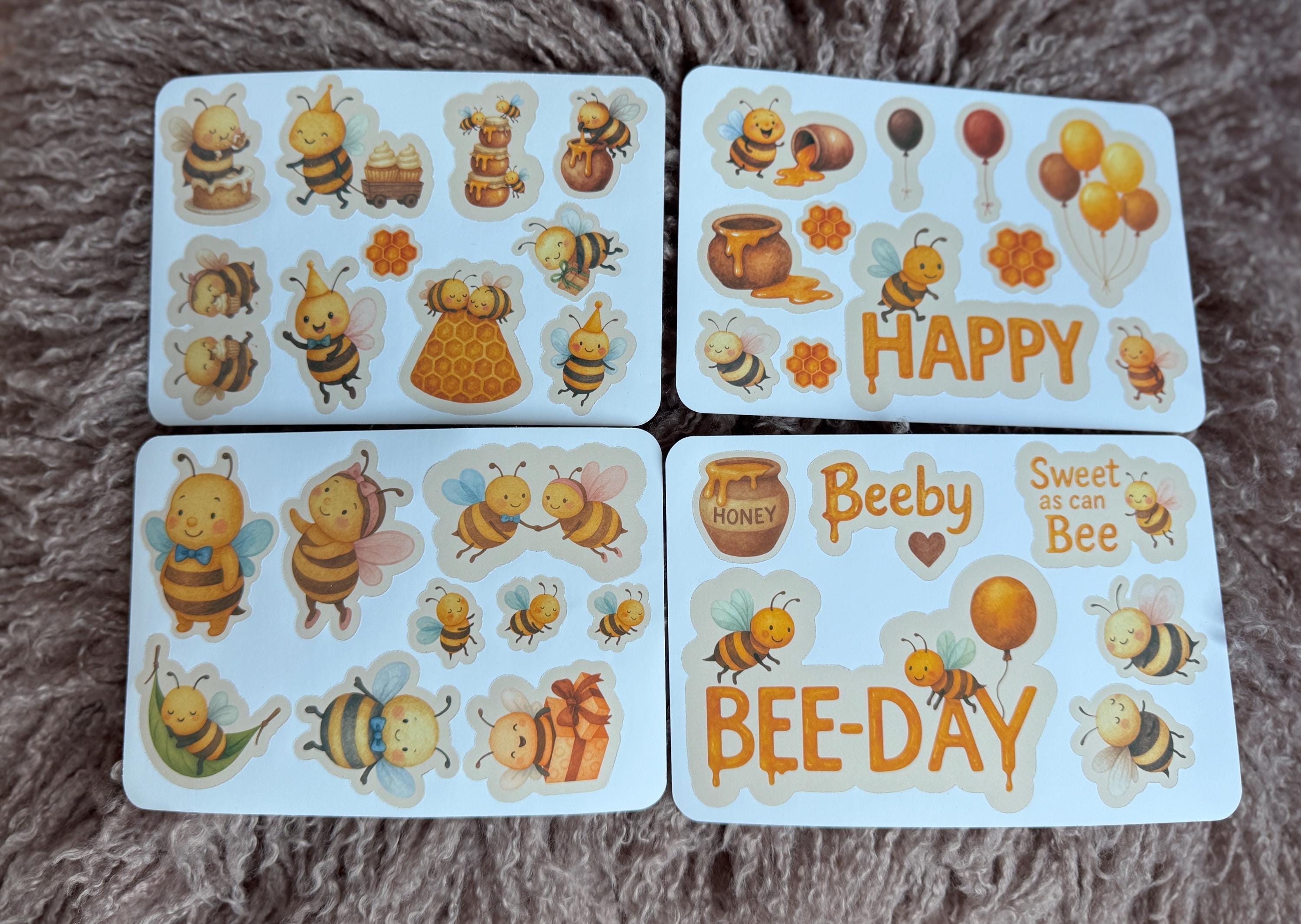 Bee-Day First Birthday Party Sticker Set – 36Piece Cute Honeybee Decorations | Baby Birthday Decor Sweet As Can Bee Decor - Toddler Birthday