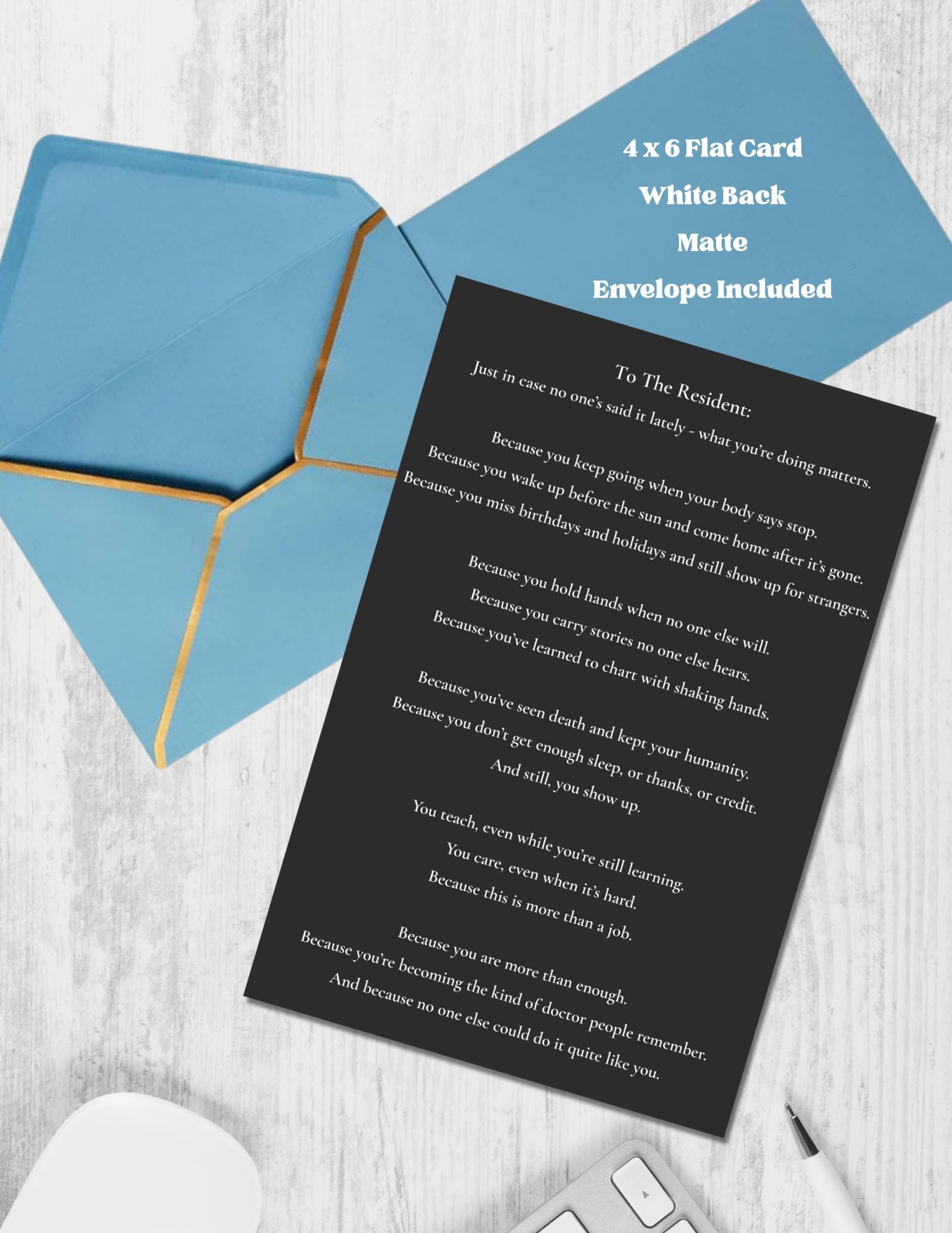 Inspirational Resident Doctor Card: Thank You, Graduation, or Match Day