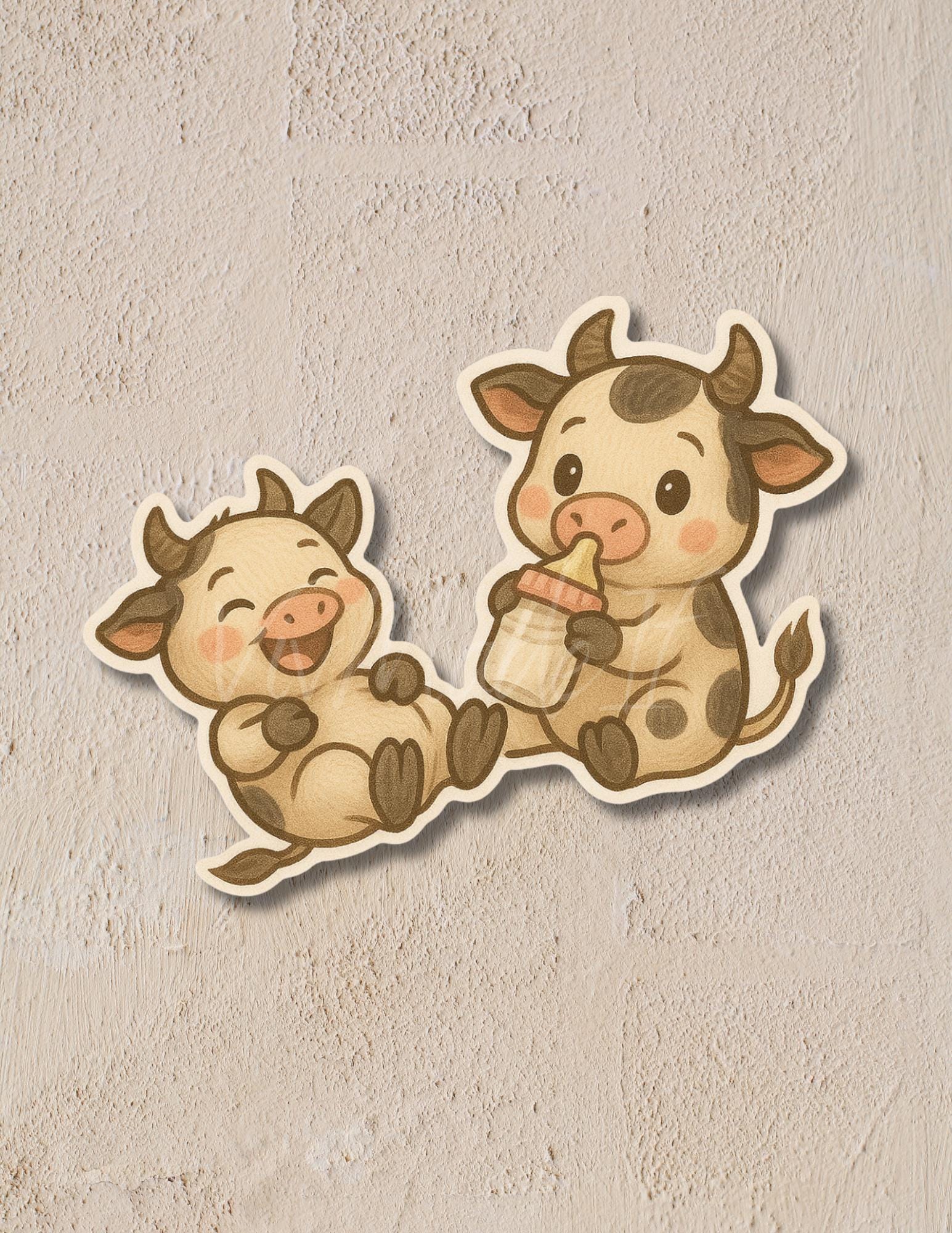 Baby Cows 5x4 Farmhouse Kawaii Sticker