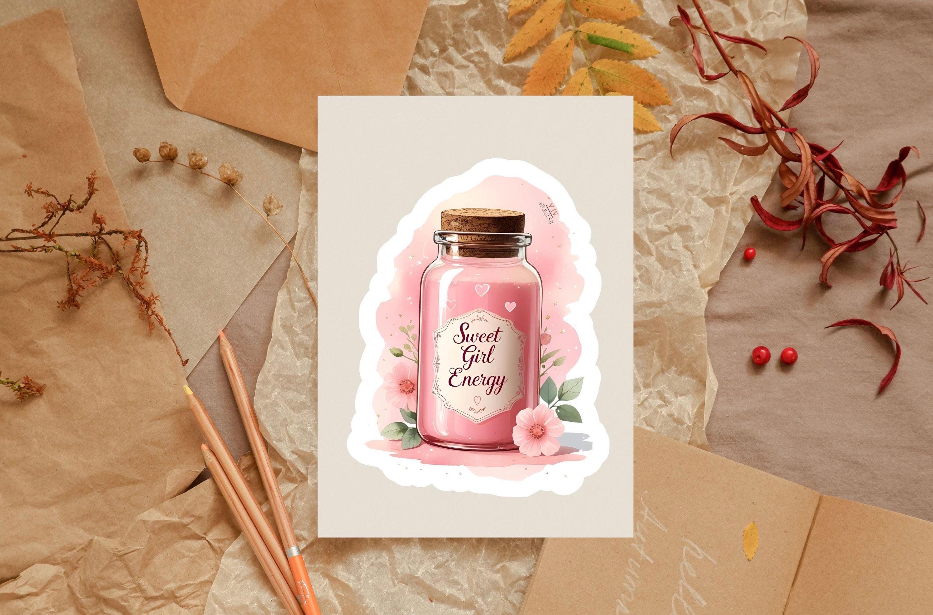 Sweet Girl Energy Sticker: Blush Pink Honey Jar Decal