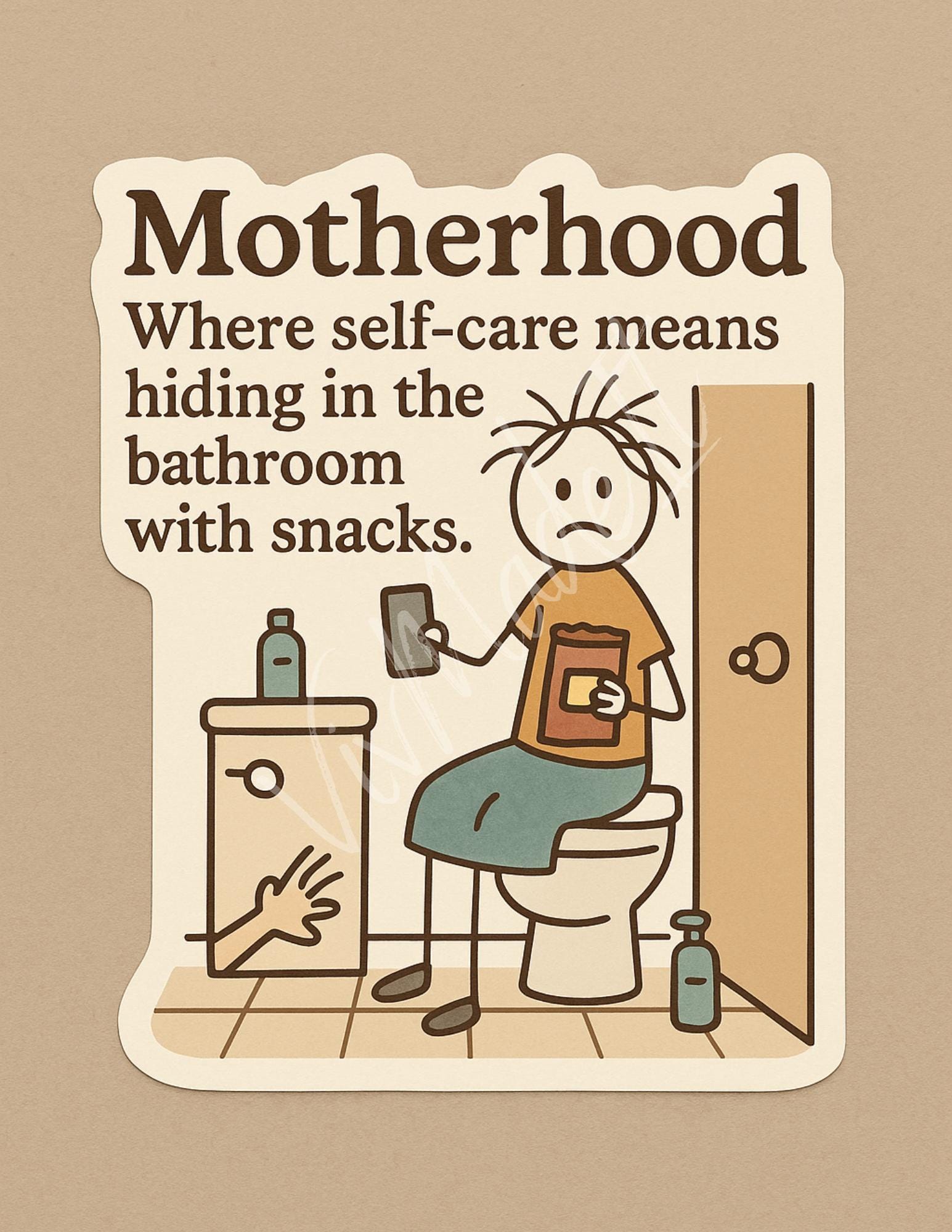 Funny Mom Life Sticker: Relatable Motherhood Humor - Self-Care Vinyl Decal