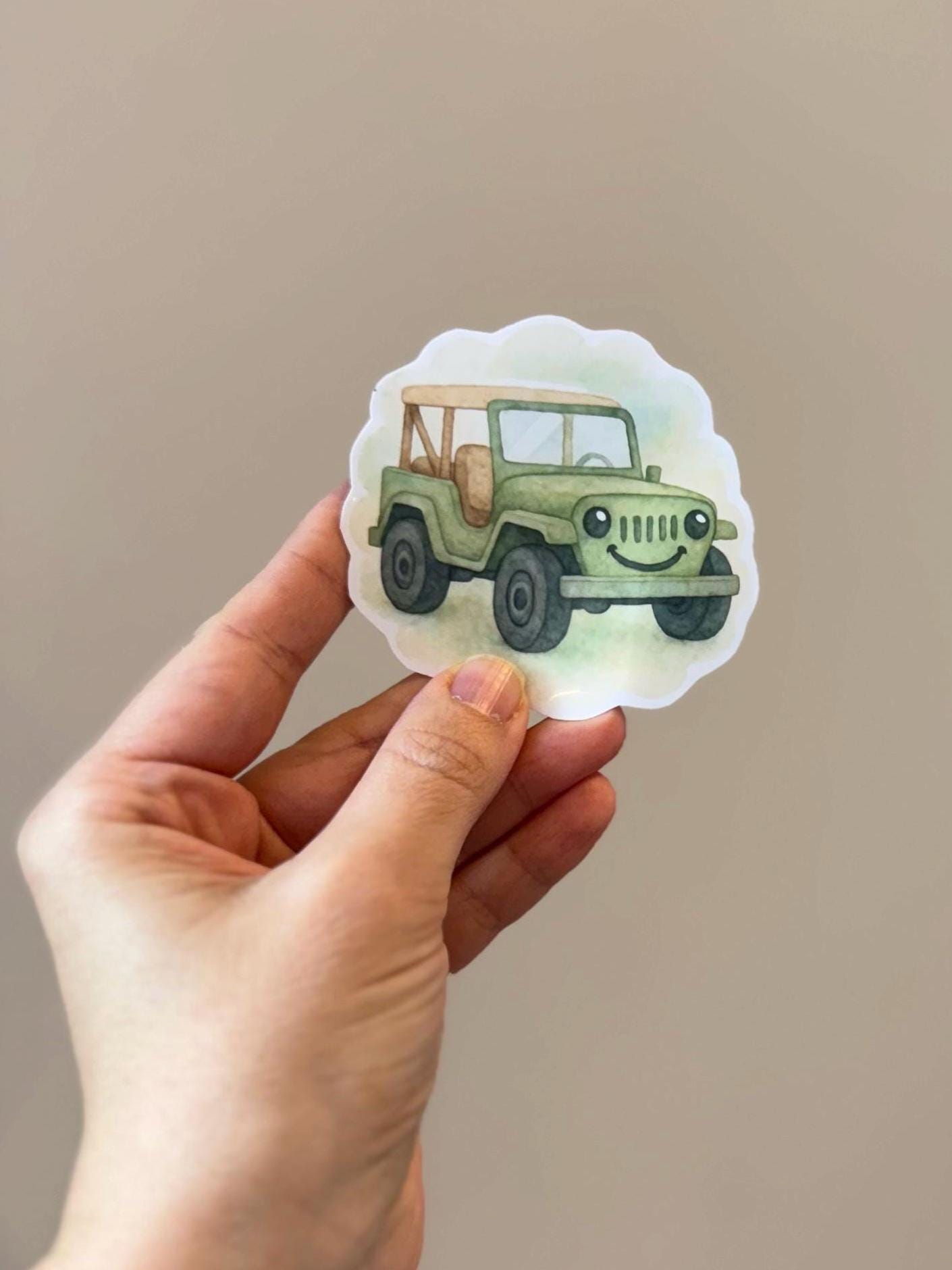 Watercolor Car Sticker Set: Pastel Vehicle Stickers for Journals & Planners