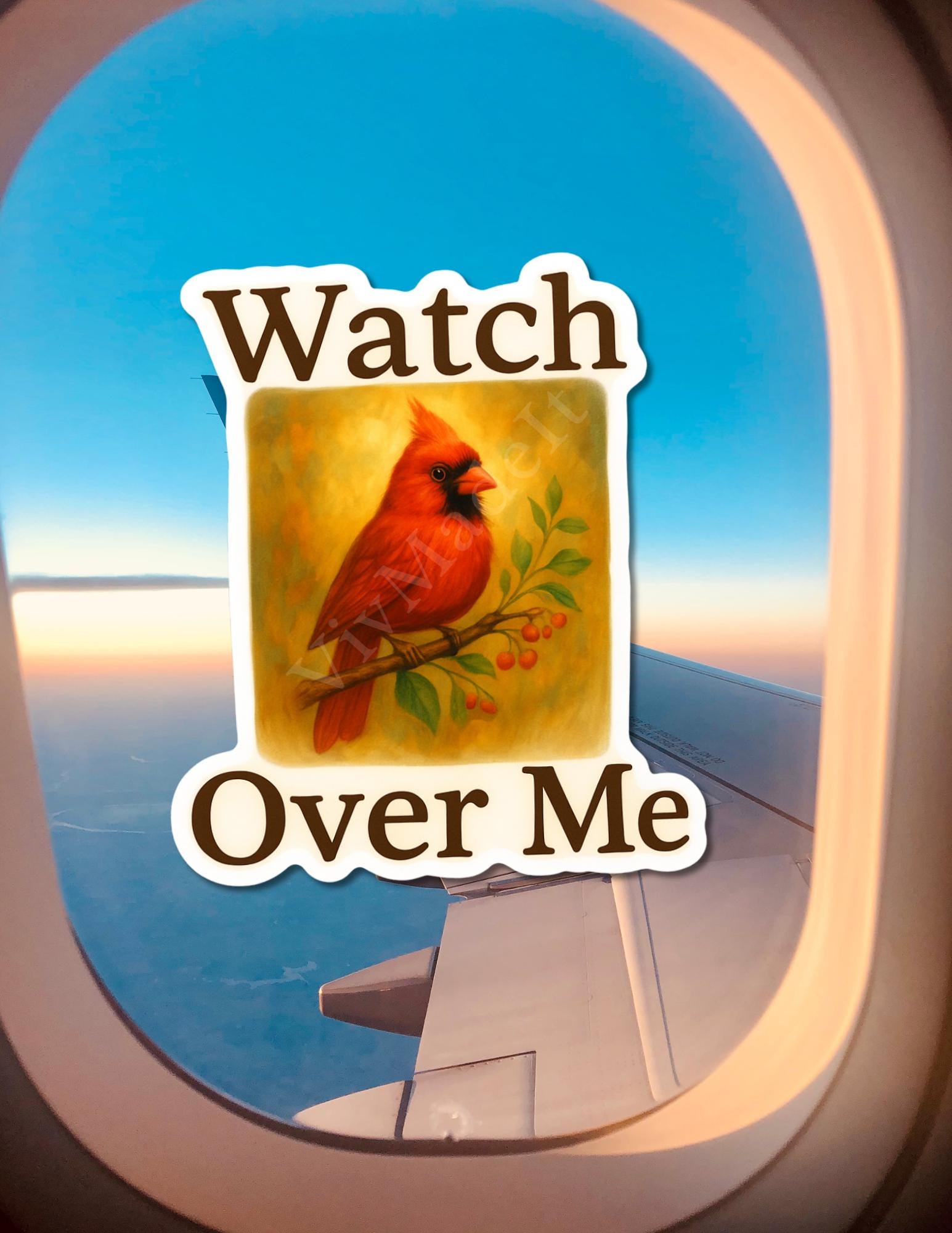 Cardinal Memorial Sticker: Sympathy Gift, Red Bird Remembrance