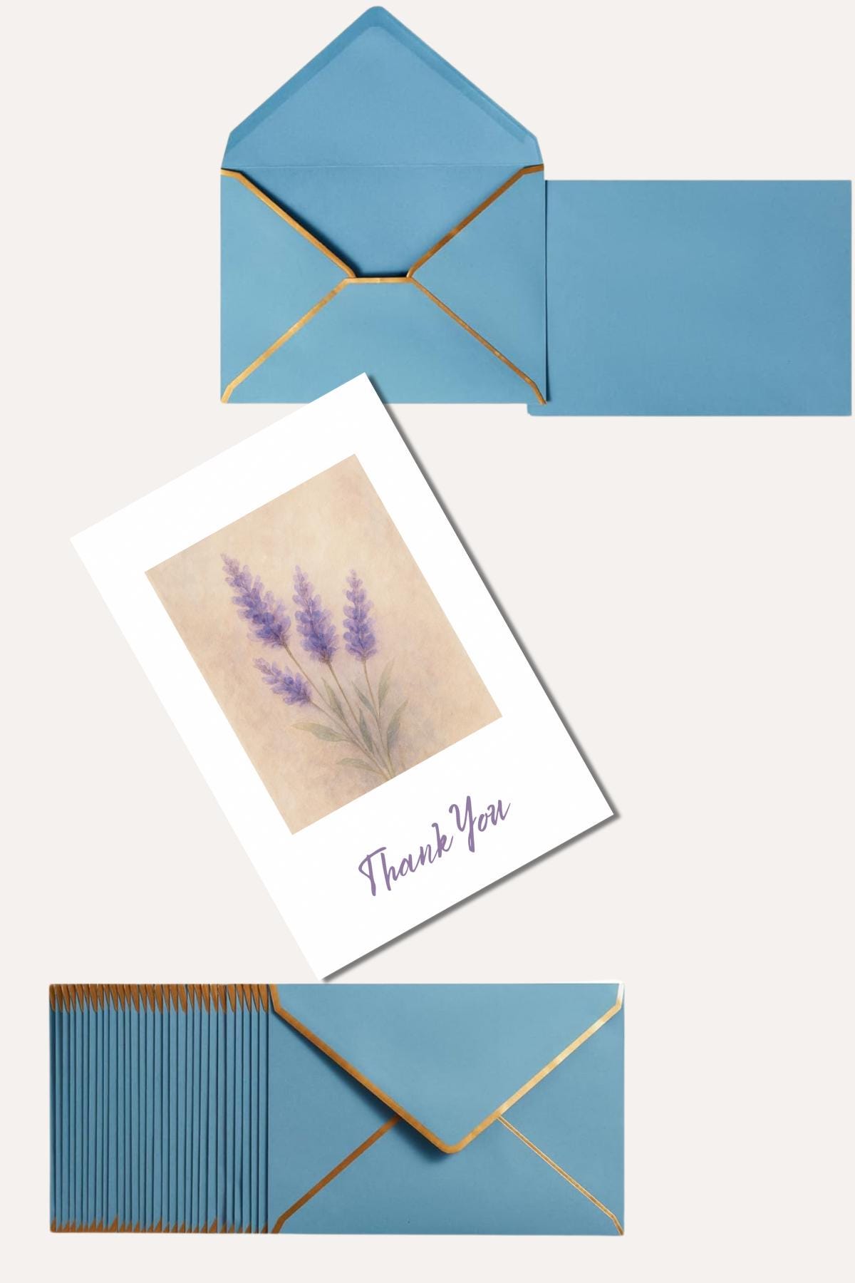 Floral Notecard: Watercolor Wildflower Design - 4x6 Thank You Card