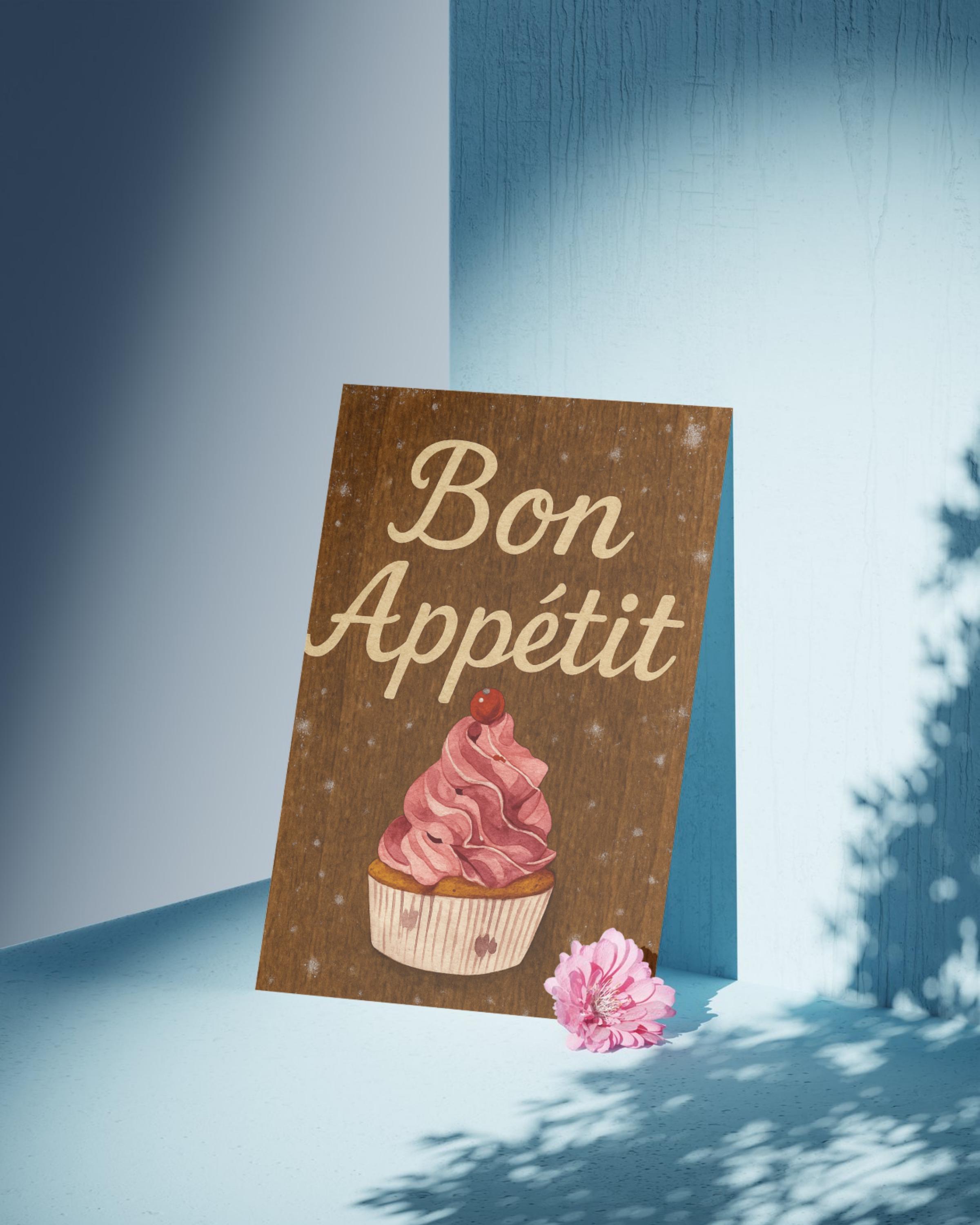Cupcake Art Print – Unframed 8x10” Rustic Dessert Print – Kitchen Decor