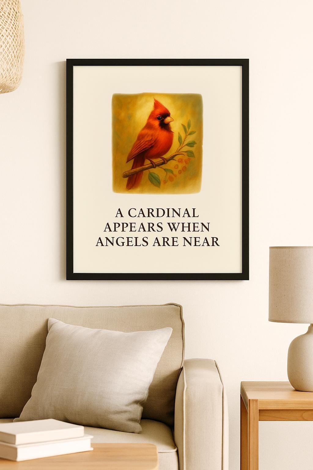 Cardinal Memorial Framed Print: Sympathy Gift Home Decor (8.5x11 inches)
