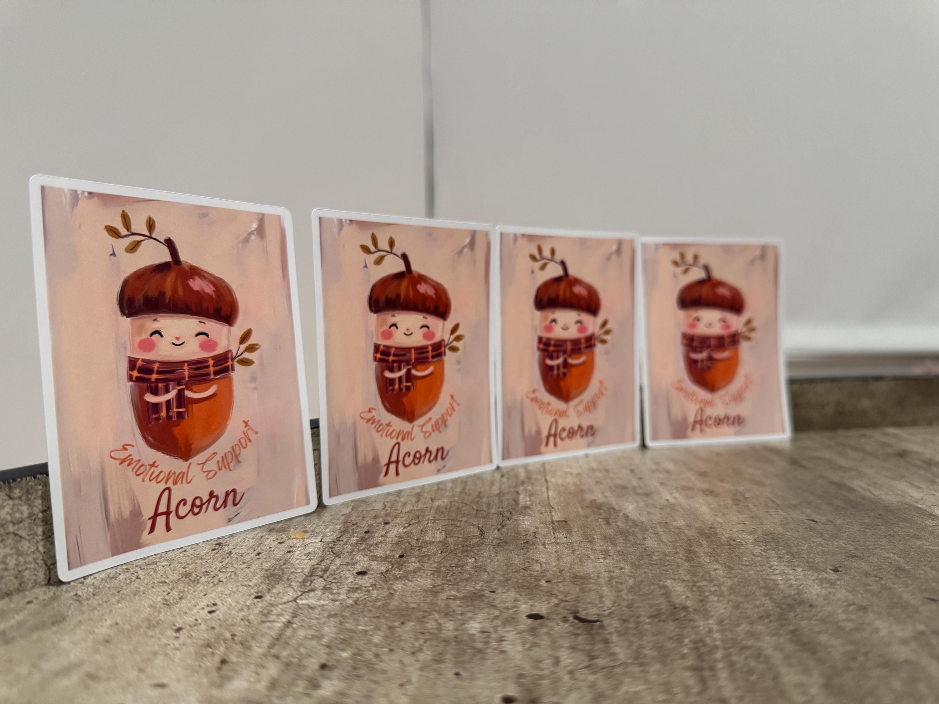 Emotional Support Acorn Sticker: Cozy Fall Woodland Decor