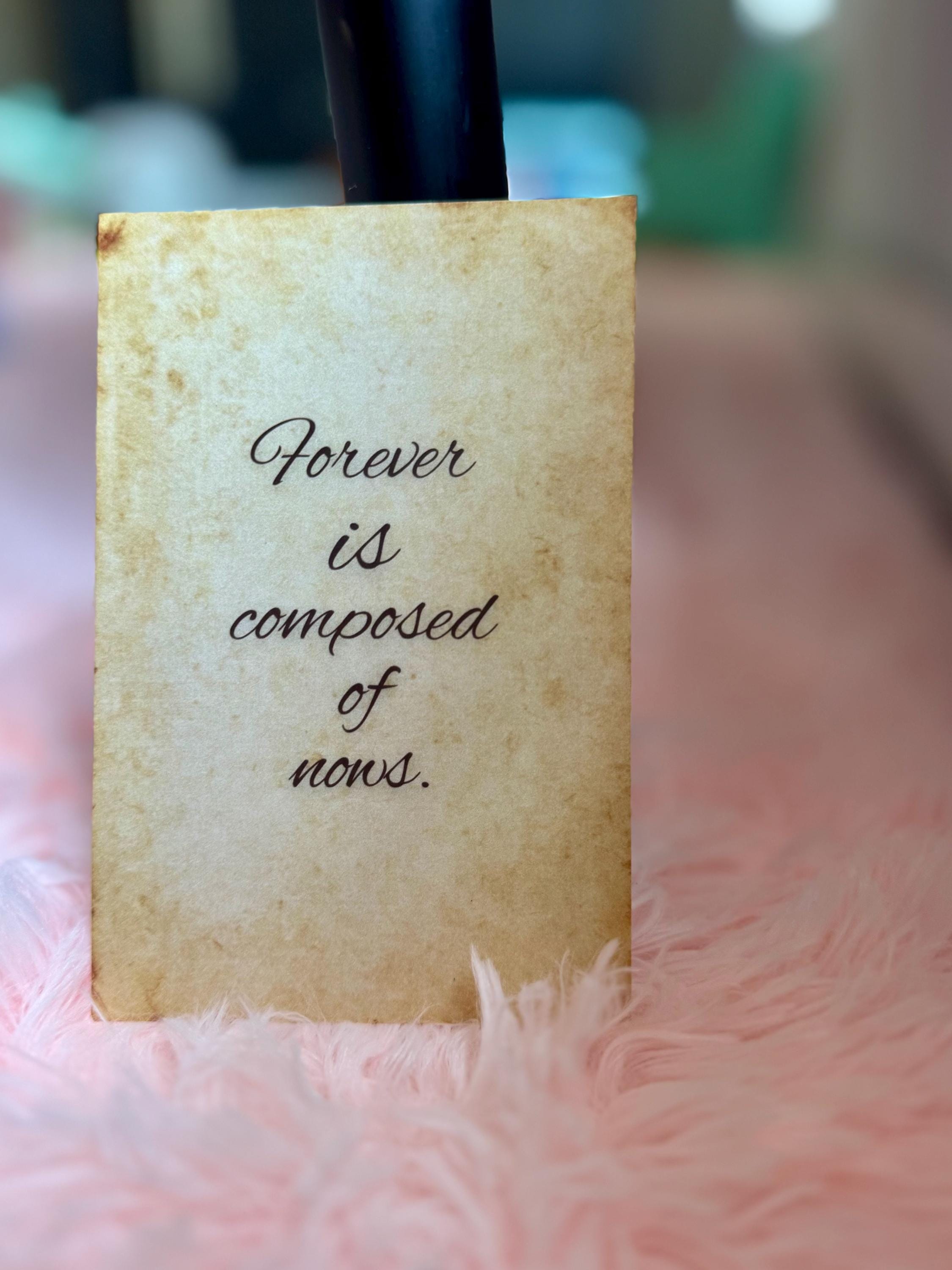 Emily Dickinson Vintage Flat Quote Card | Forever is Composed of Nows – (4x6) | With Envelope