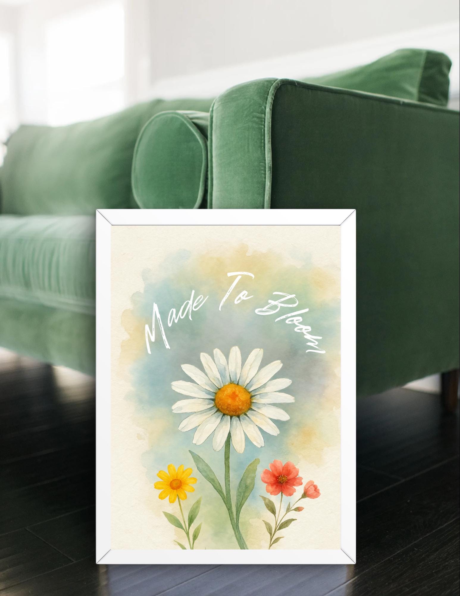 Framed Wildflower Print: Nursery Wall Art, 8x10 Floral Decor