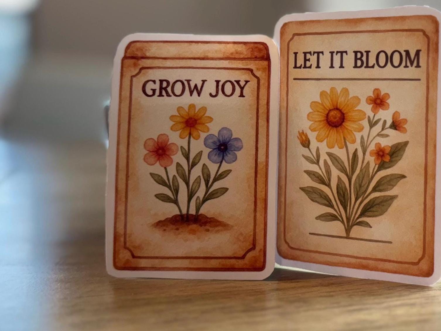 Watercolor Flower Sticker Set: Vintage Seed Packet Art