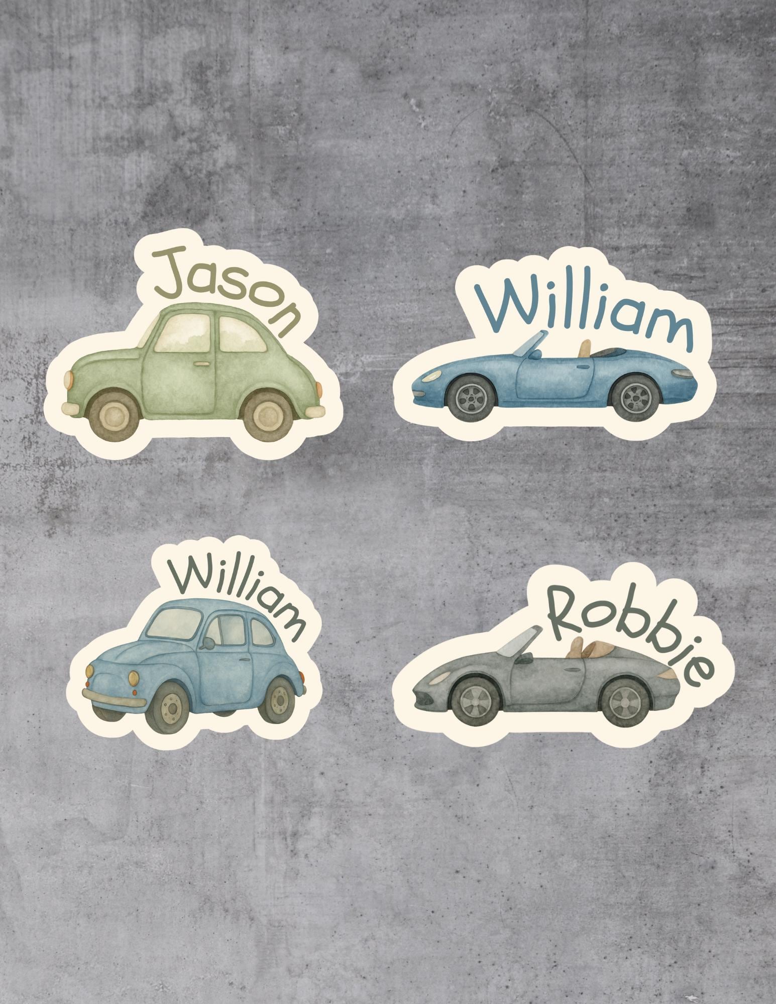 Personalized Car Name Labels – Custom Kids Stickers, Waterproof School Supply Labels