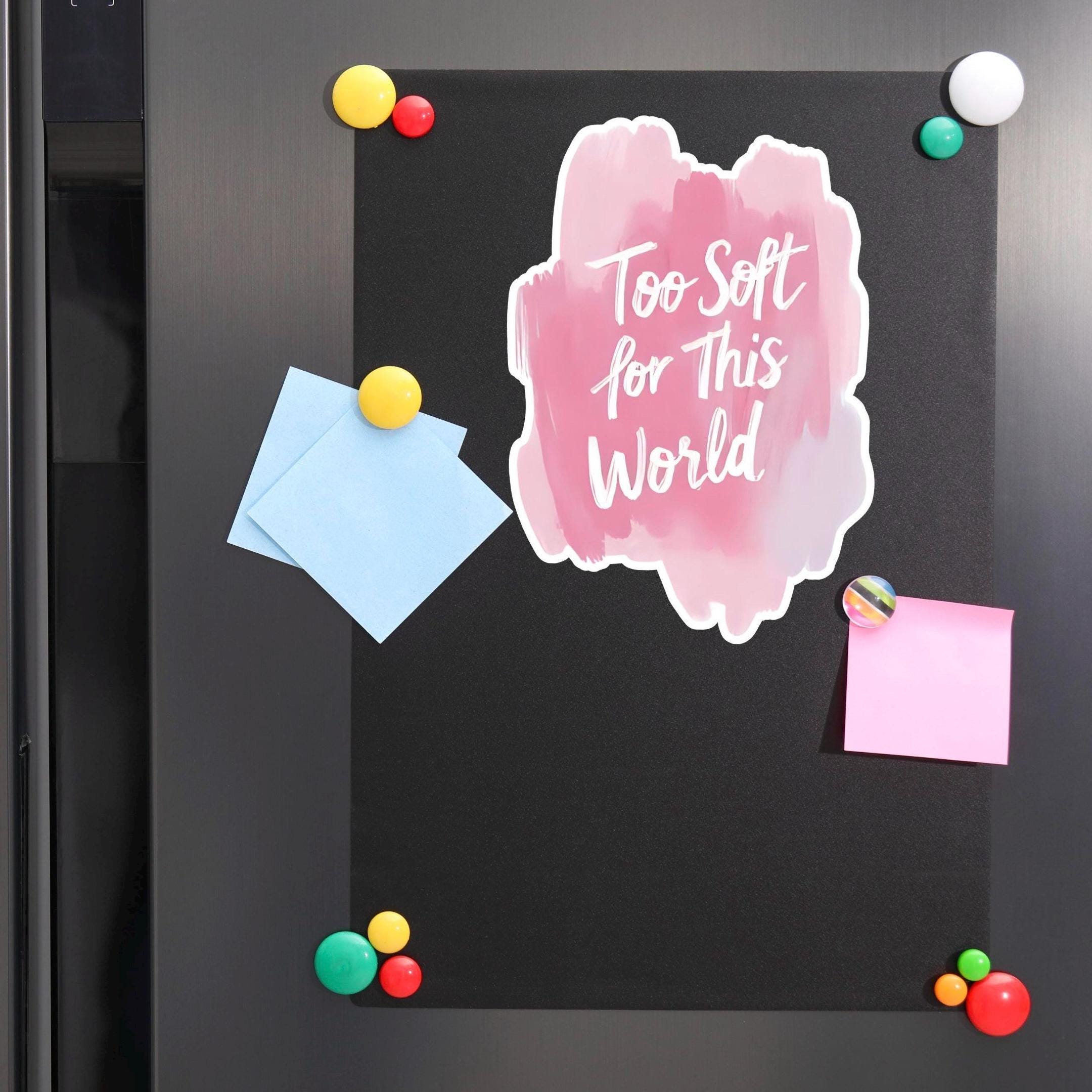 Soft Girl Sticker: Feminist Pink Vinyl Decal - "Too Soft for This World"