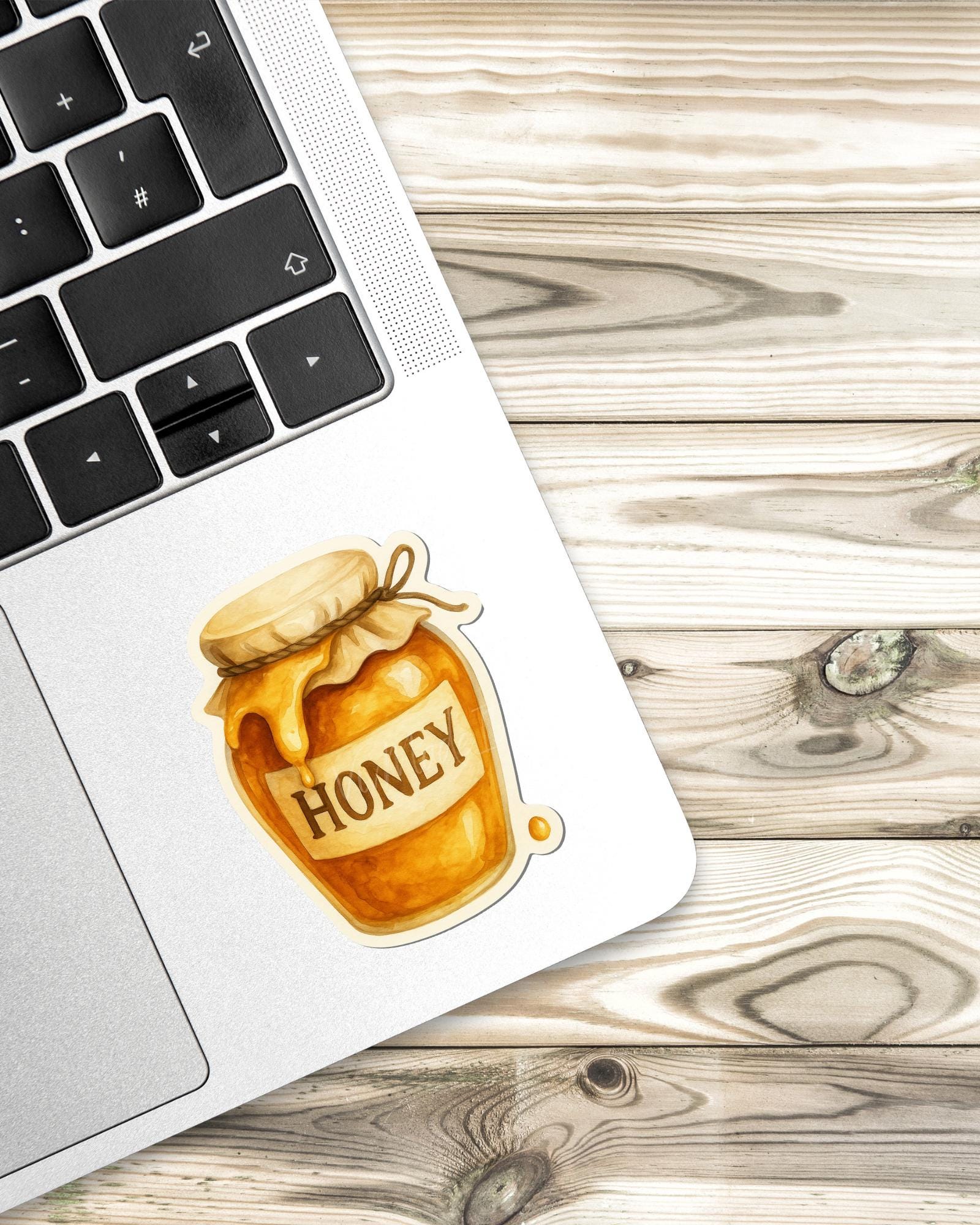 Watercolor Honey Pot Sticker: Glossy Vinyl Decal
