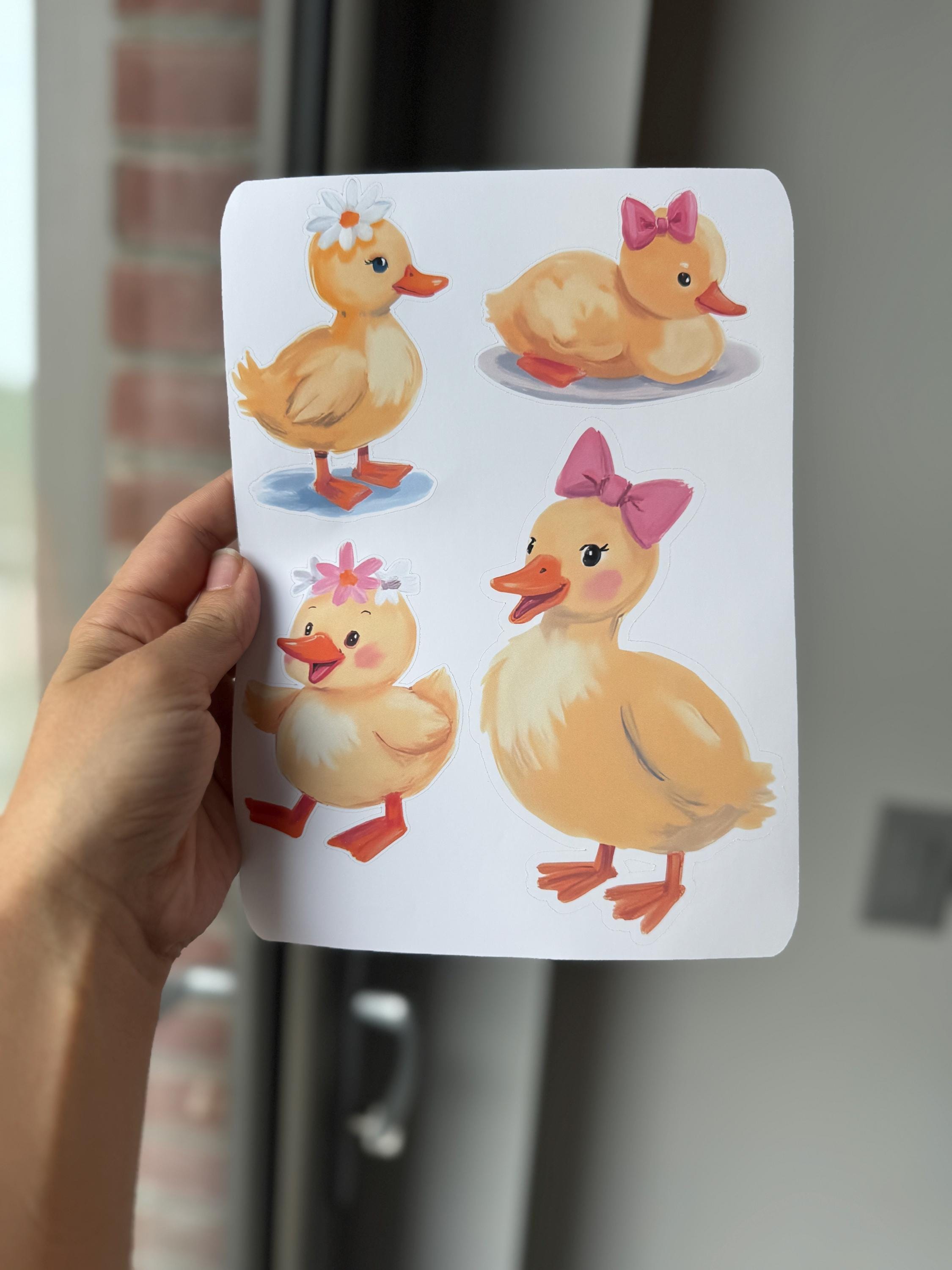 Watercolor Duckling Wall Decal Set: Pastel Nursery Decor, 36 Piece