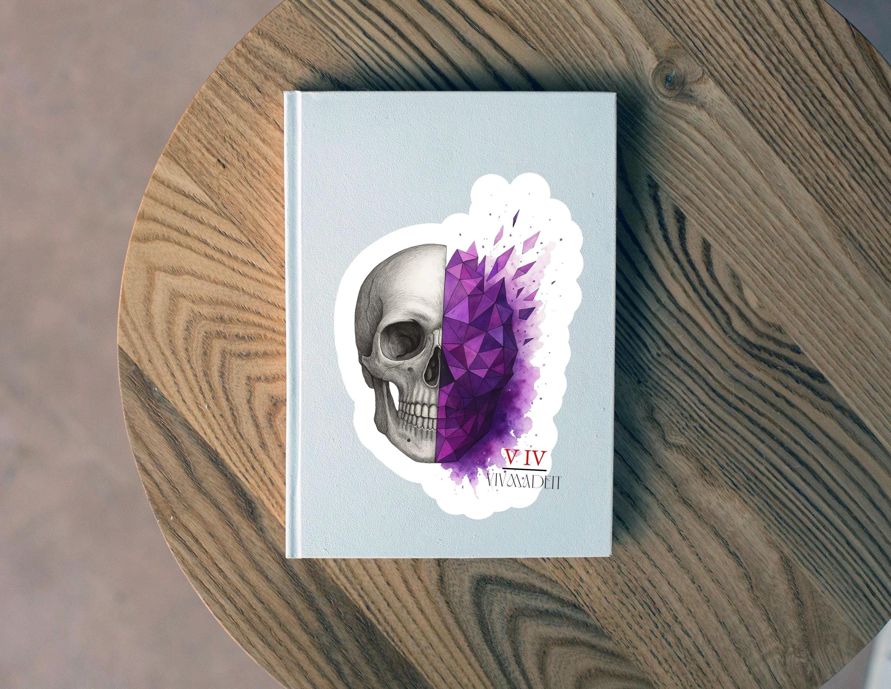 Fragmented Skull Sticker: Abstract Geometric Anatomy Art