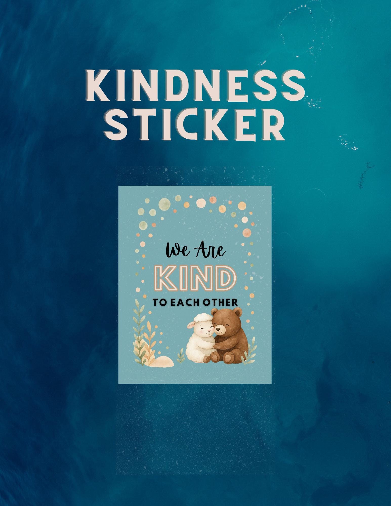 Kindness Montessori Sticker: Boho Classroom Decor, SEL Bulletin Board