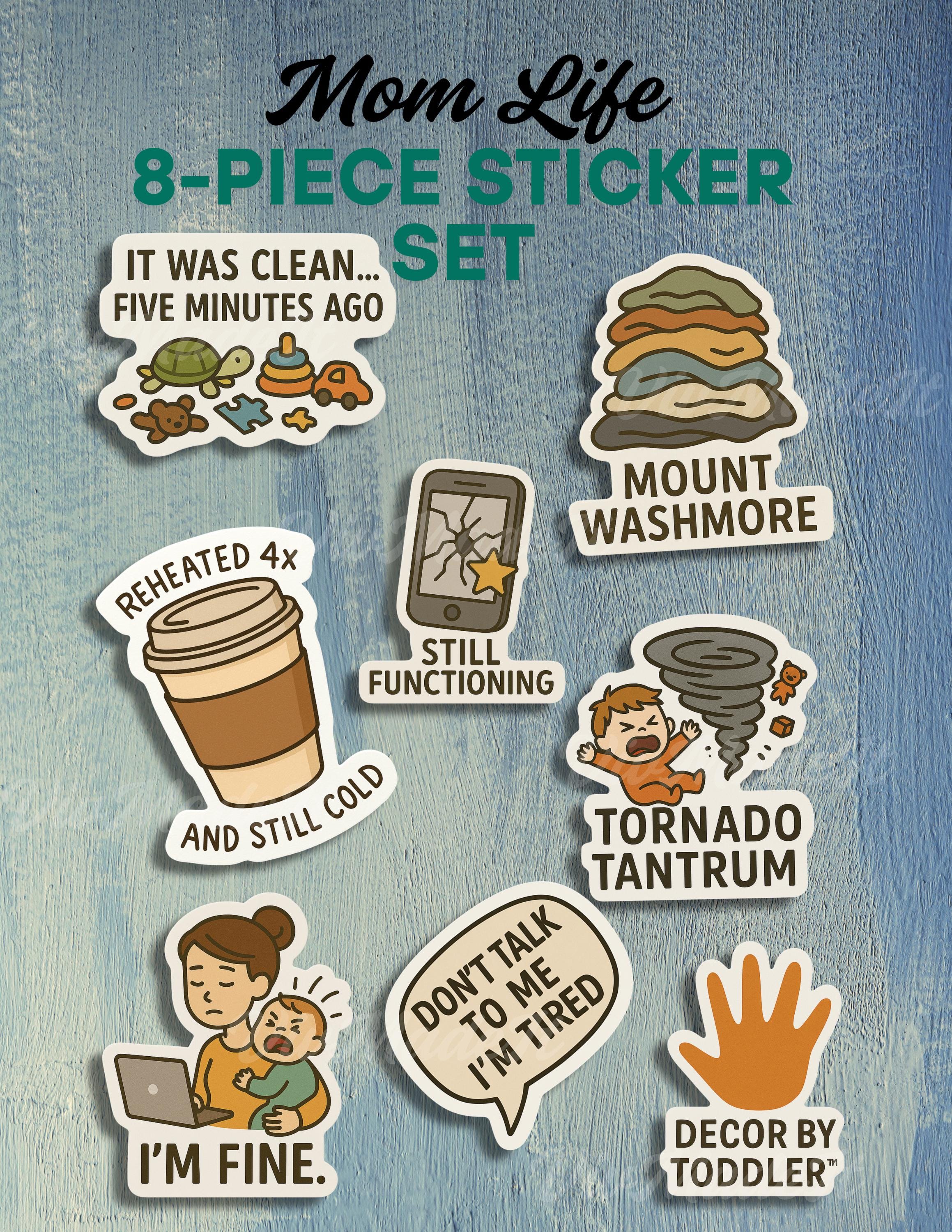 Funny Mom Life Sticker Set: Waterproof Vinyl Decals, New Mom Gift