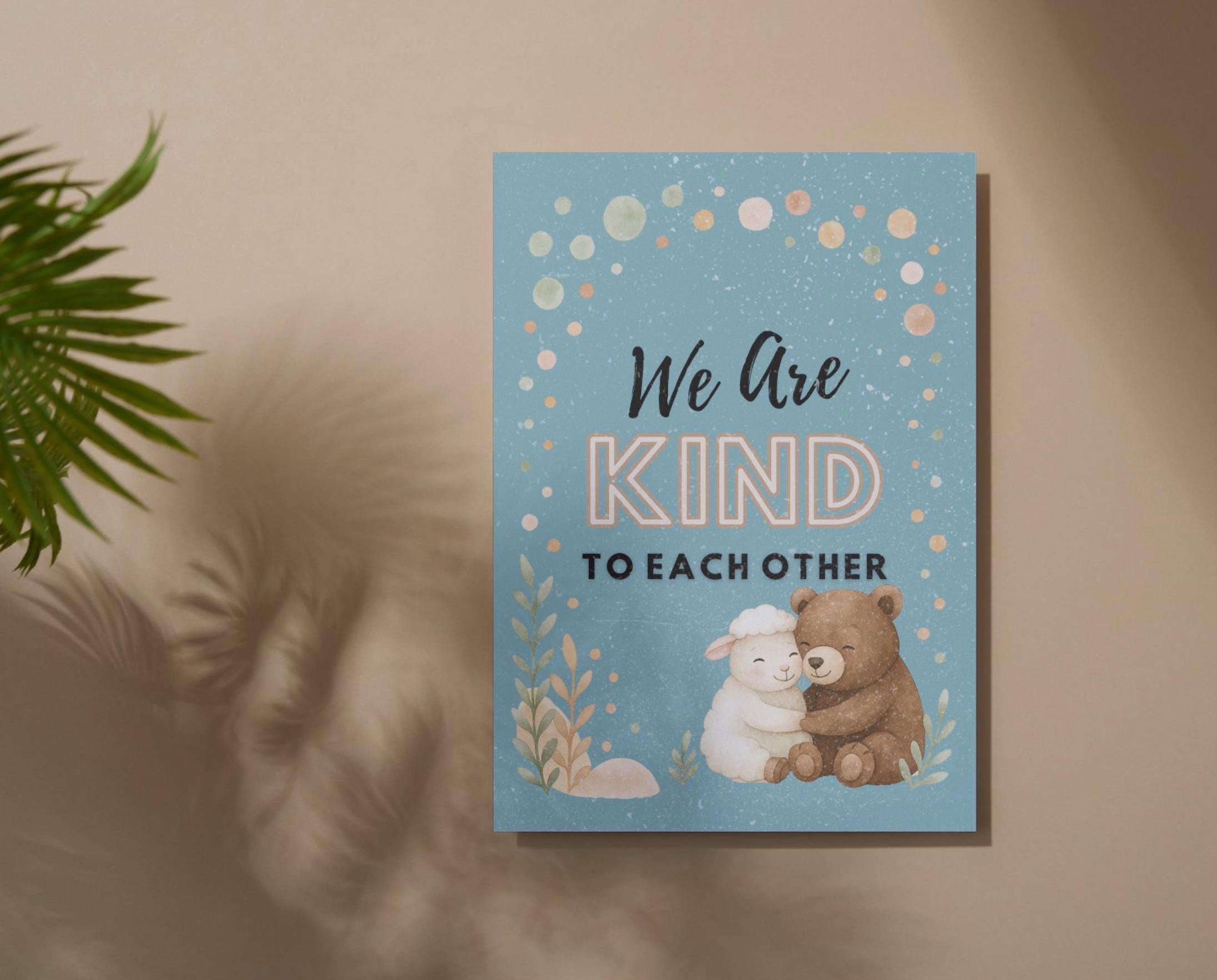 Kindness Montessori Classroom Print: Boho Nursery Wall Art