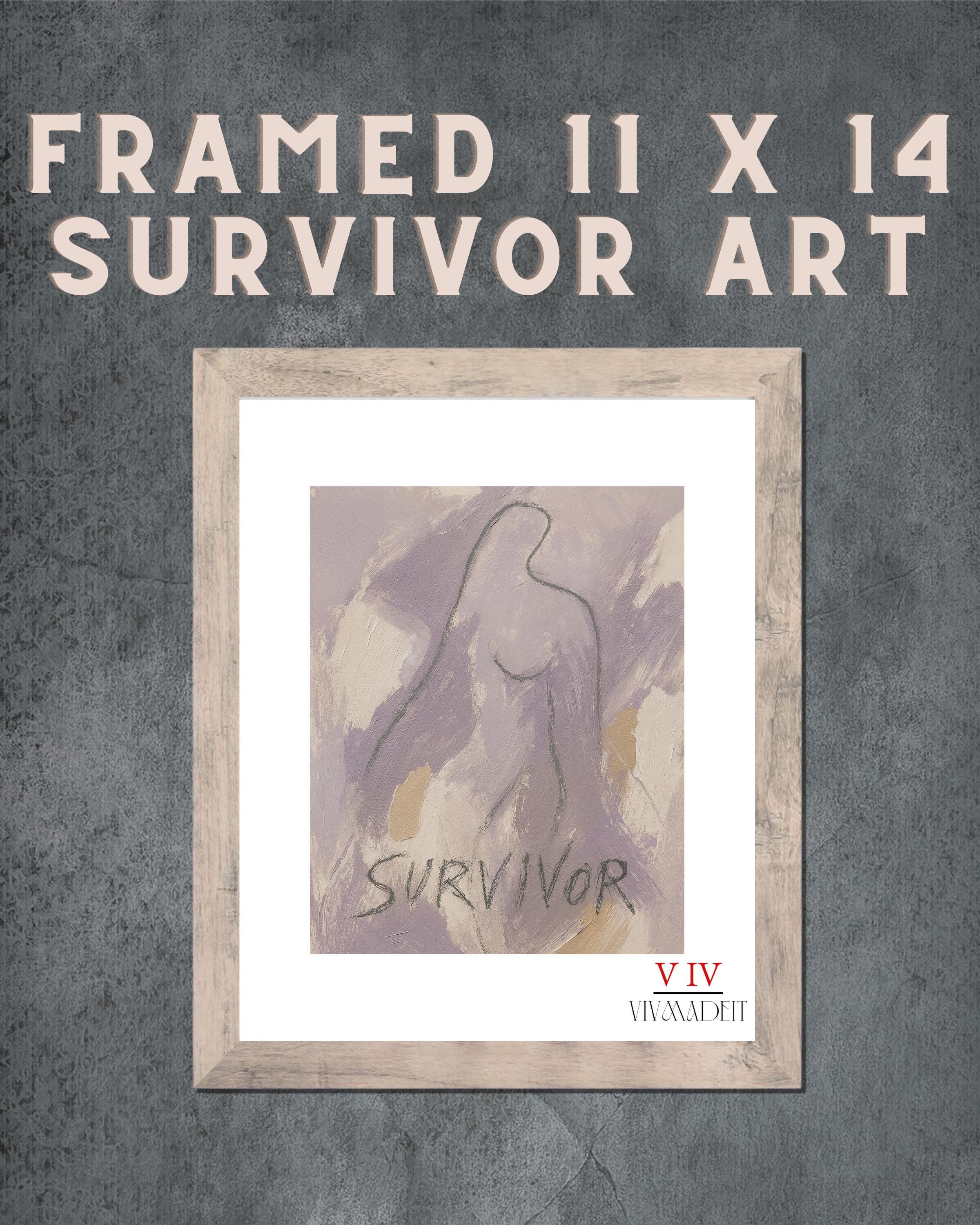 Survivor Art Print: Lilac & Gold - Framed Feminist Empowerment Gift