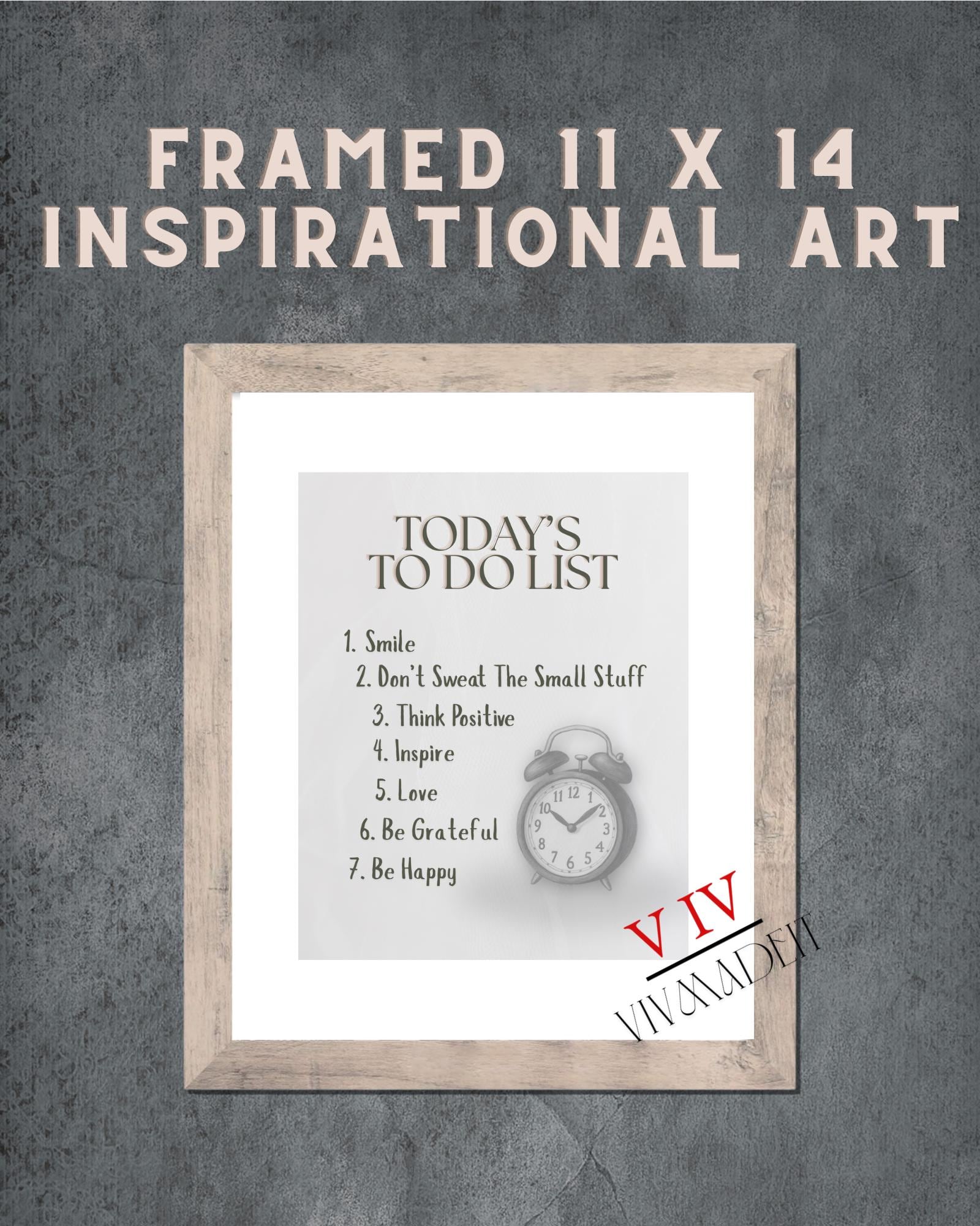 Framed Motivational Wall Art – 11x14 To Do List Quote Art Rustic Farmhouse Decor, Inspirational Empowering Fine Art Print - VivMadeIt