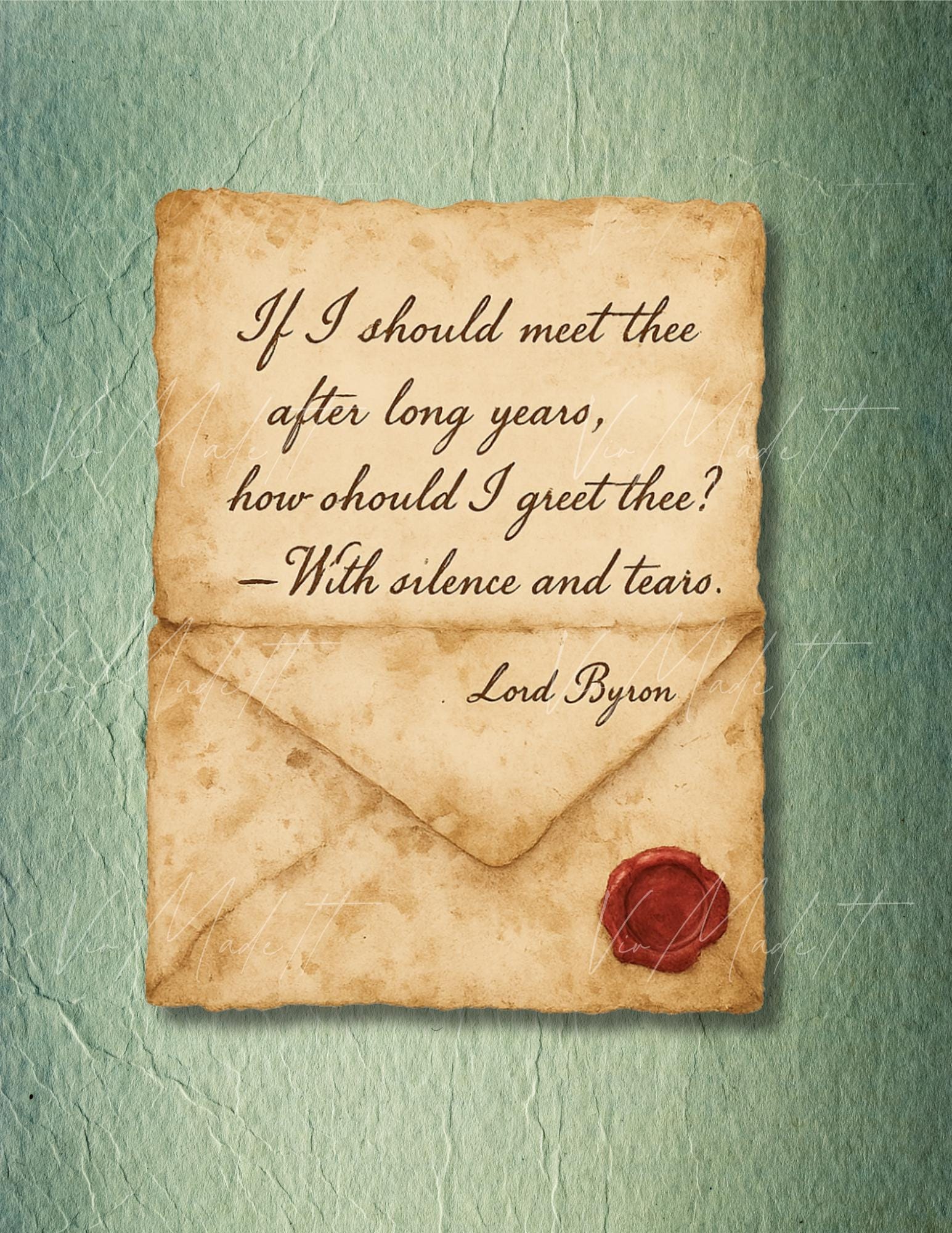 Lord Byron Love Letter Sticker: Vintage Romantic Quote