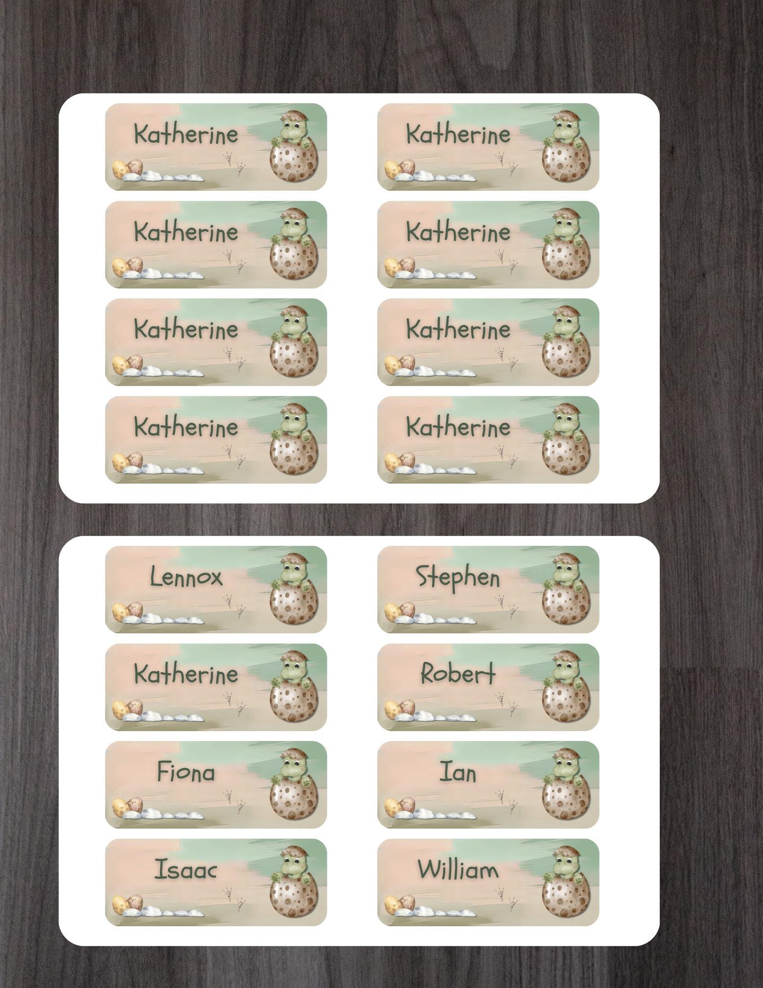 Dinosaur Egg Name Labels: Personalized Waterproof Stickers for Kids