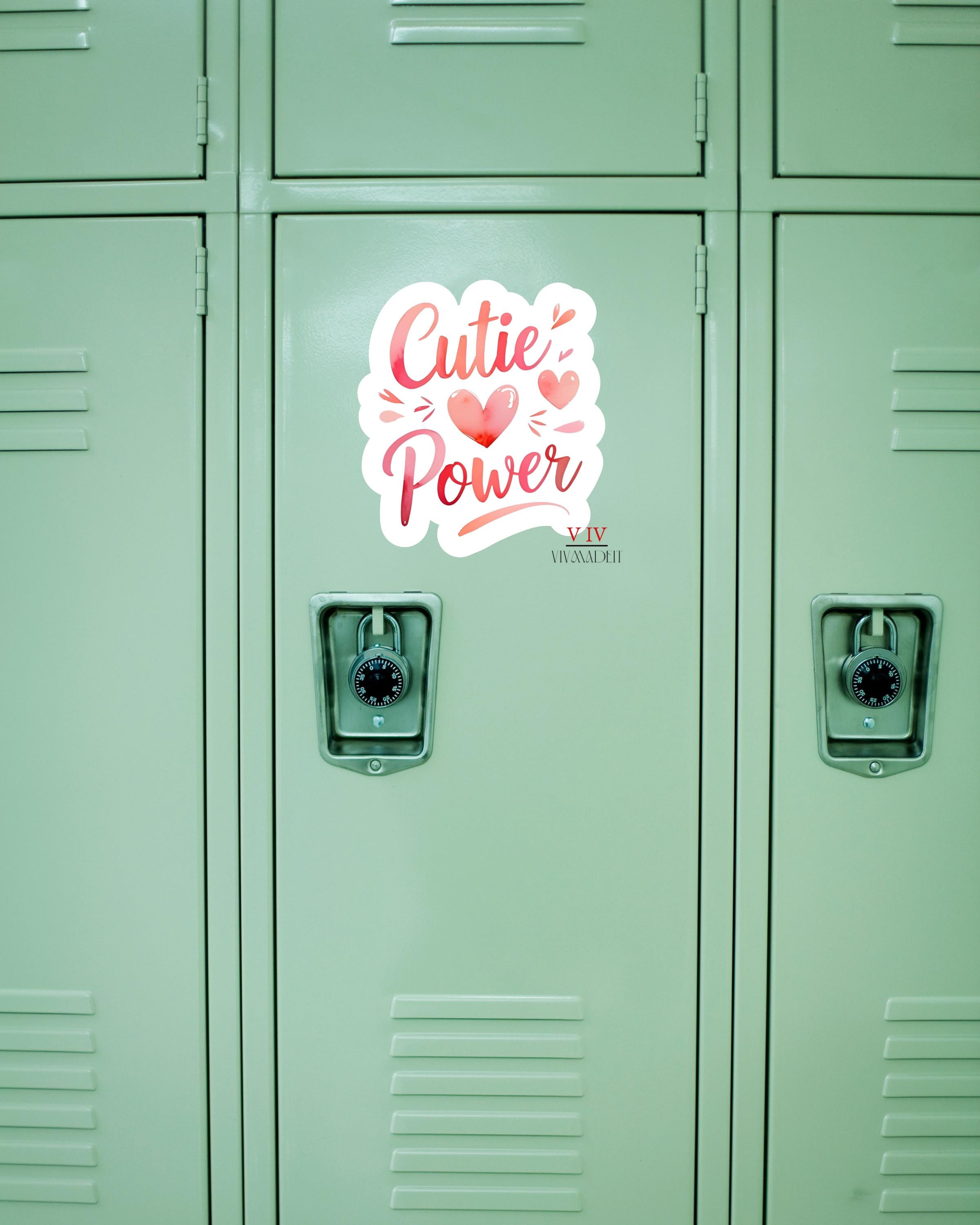 Cutie Power Mirror Sticker: Blush Pink Cutecore, Girl Power