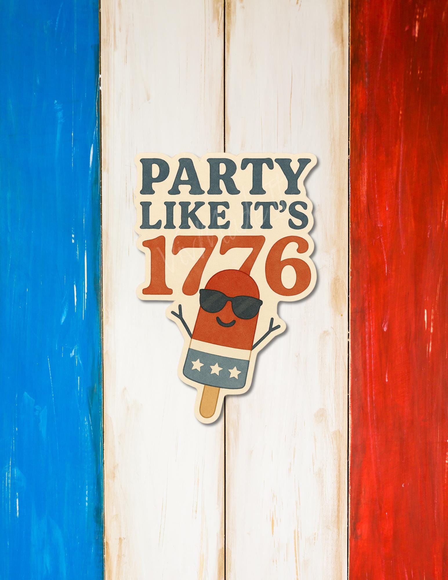 Funny 4th of July Sticker: Patriotic Popsicle Vinyl Decal