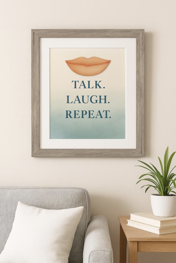 Framed SLP Office Decor: Speech Therapy Art Prints - 11x14 Wood Frame