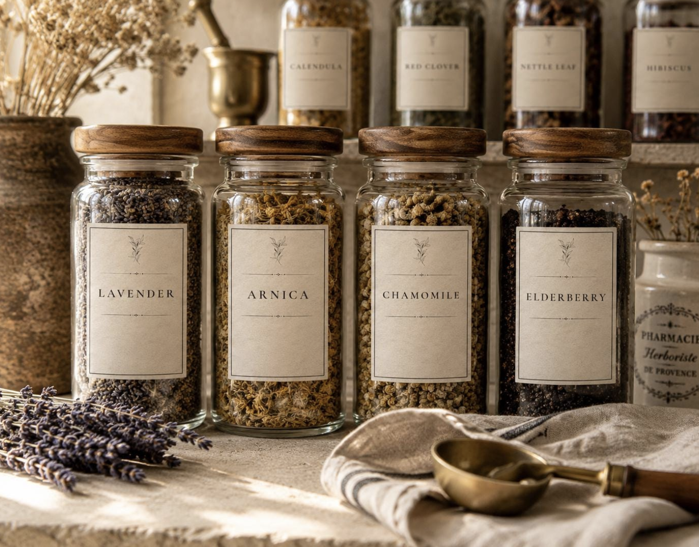 Custom French Apothecary Pantry Labels, Waterproof Rectangle Kitchen Organization Stickers
