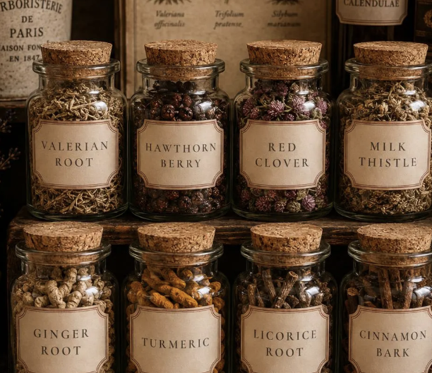 Vintage French Apothecary Labels | Waterproof Herb Jar Stickers (Set of 60)
