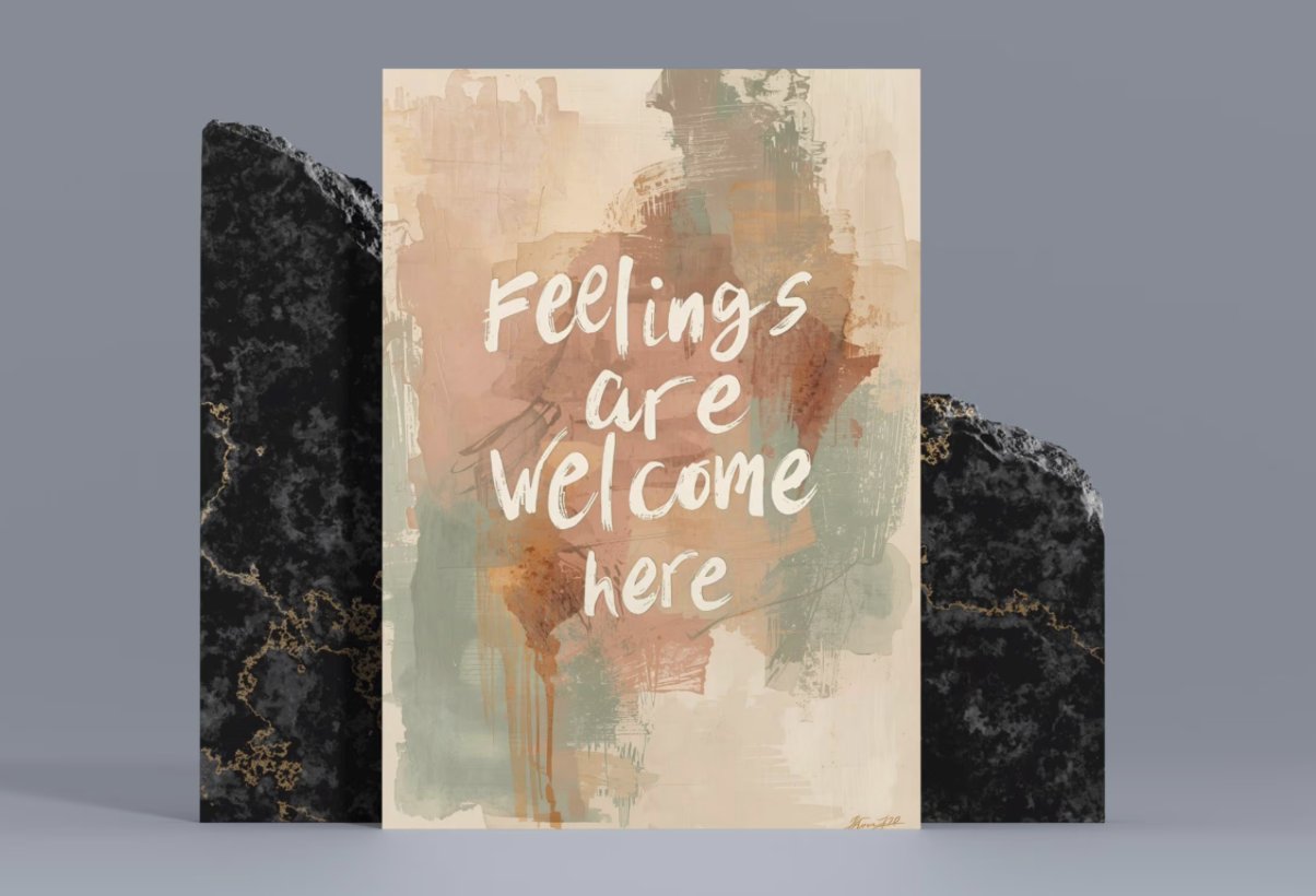 Therapy Office Decor | Feelings Are Welcome Here 8 x 10 Print | Unframed