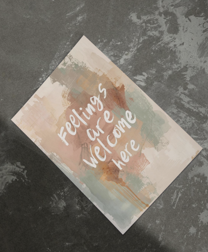 Therapy Office Decor | Feelings Are Welcome Here 8 x 10 Print | Unframed