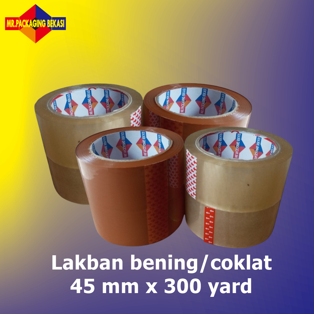 Lakban bening/coklat 45 mm x 300 yard