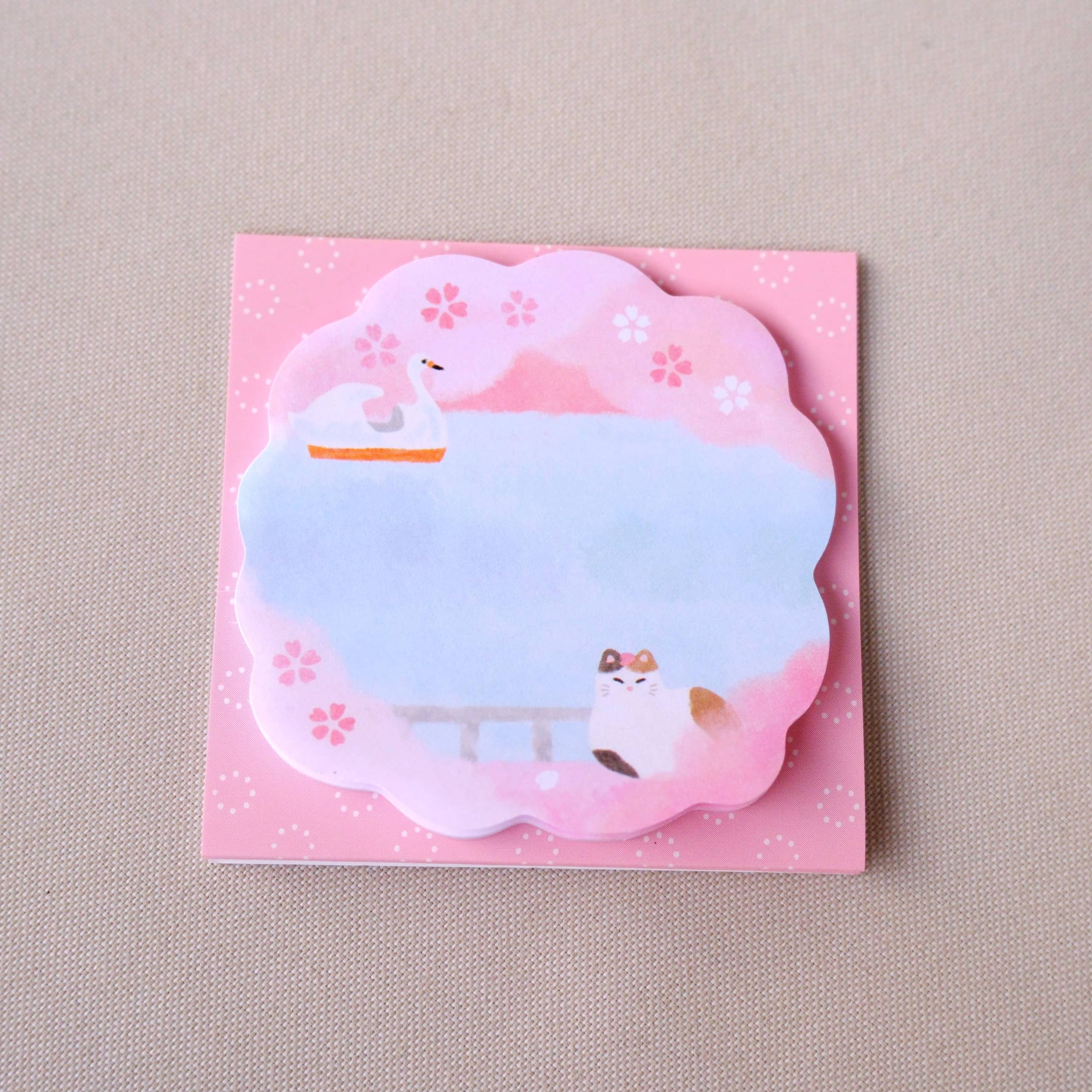 Notas Adhesivas con Gato y Sakura