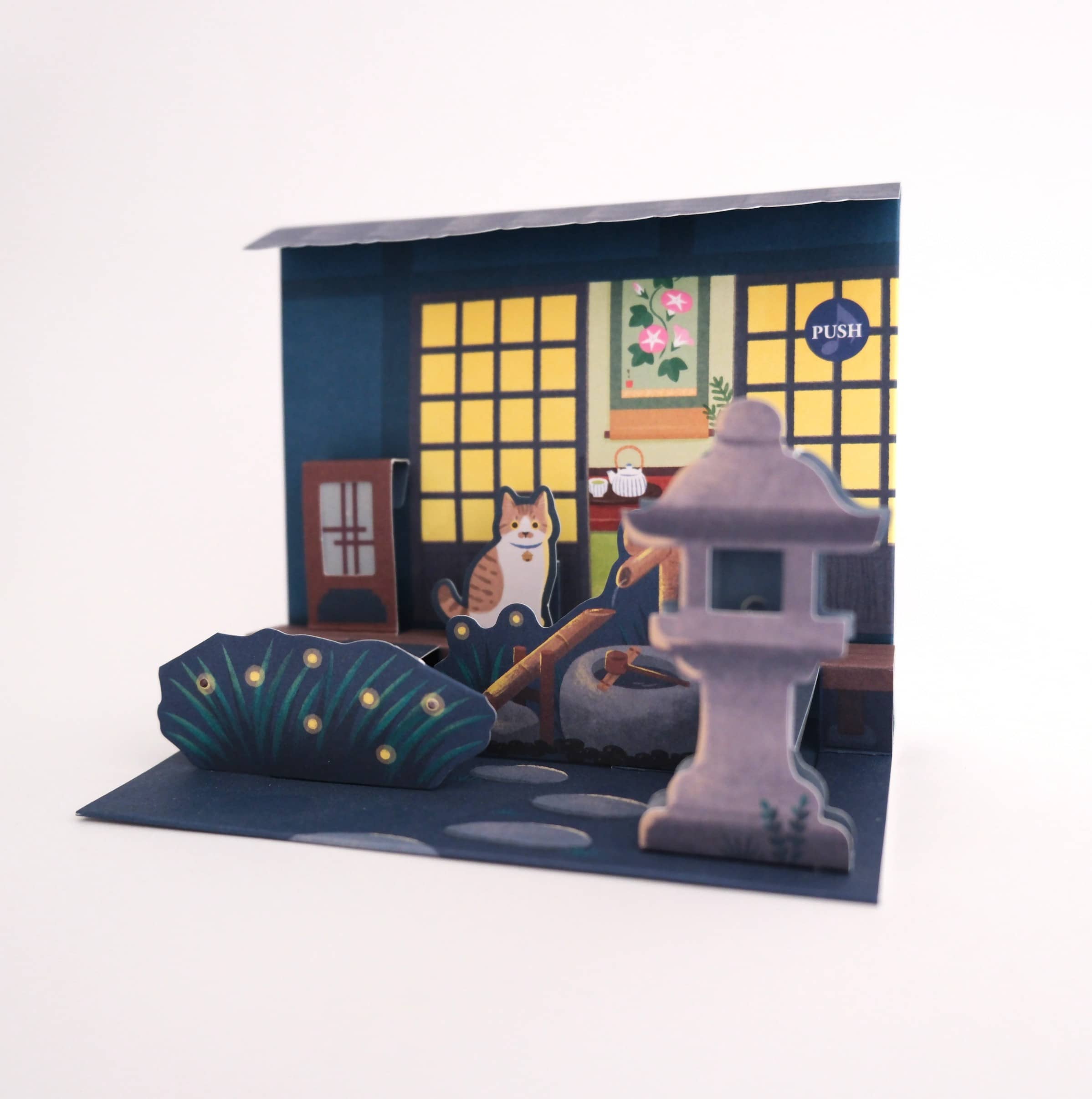 Postal 3D Jardín Japonés con Luz y Sonido