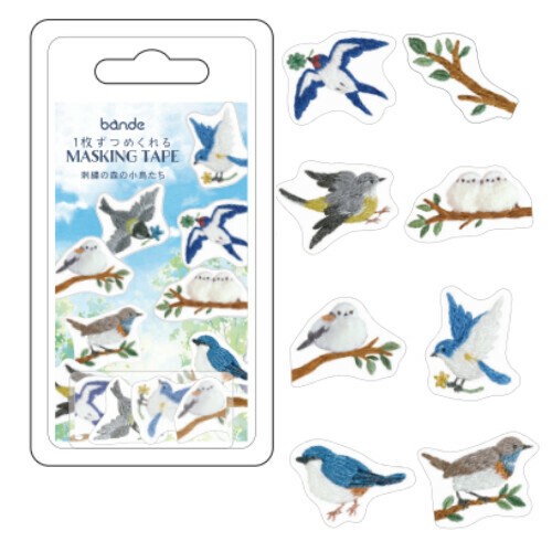 Pegatinas en Rollo – Pájaros del Bosque Bordado