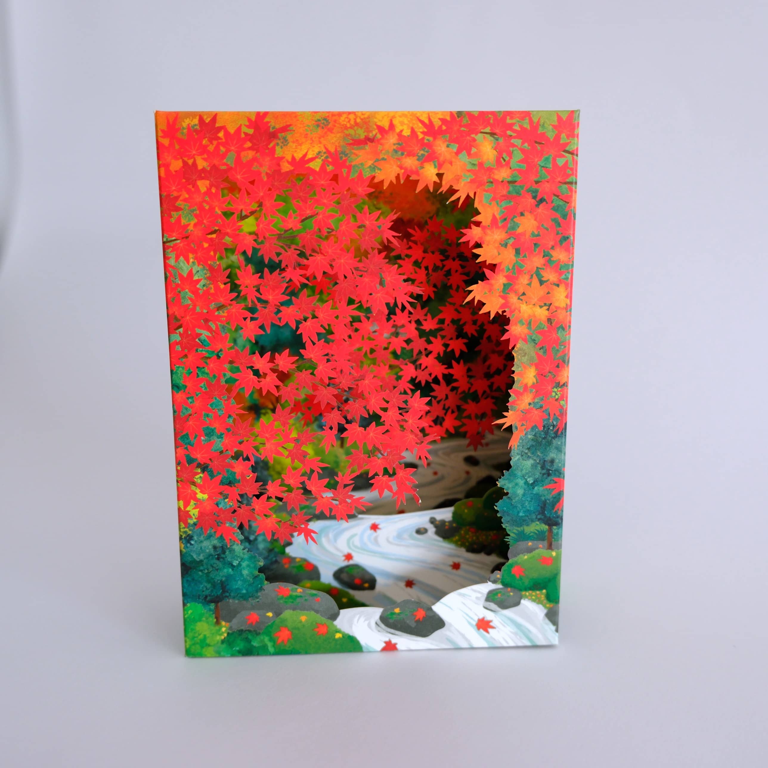 Tarjeta Desplegable Otoño con Río