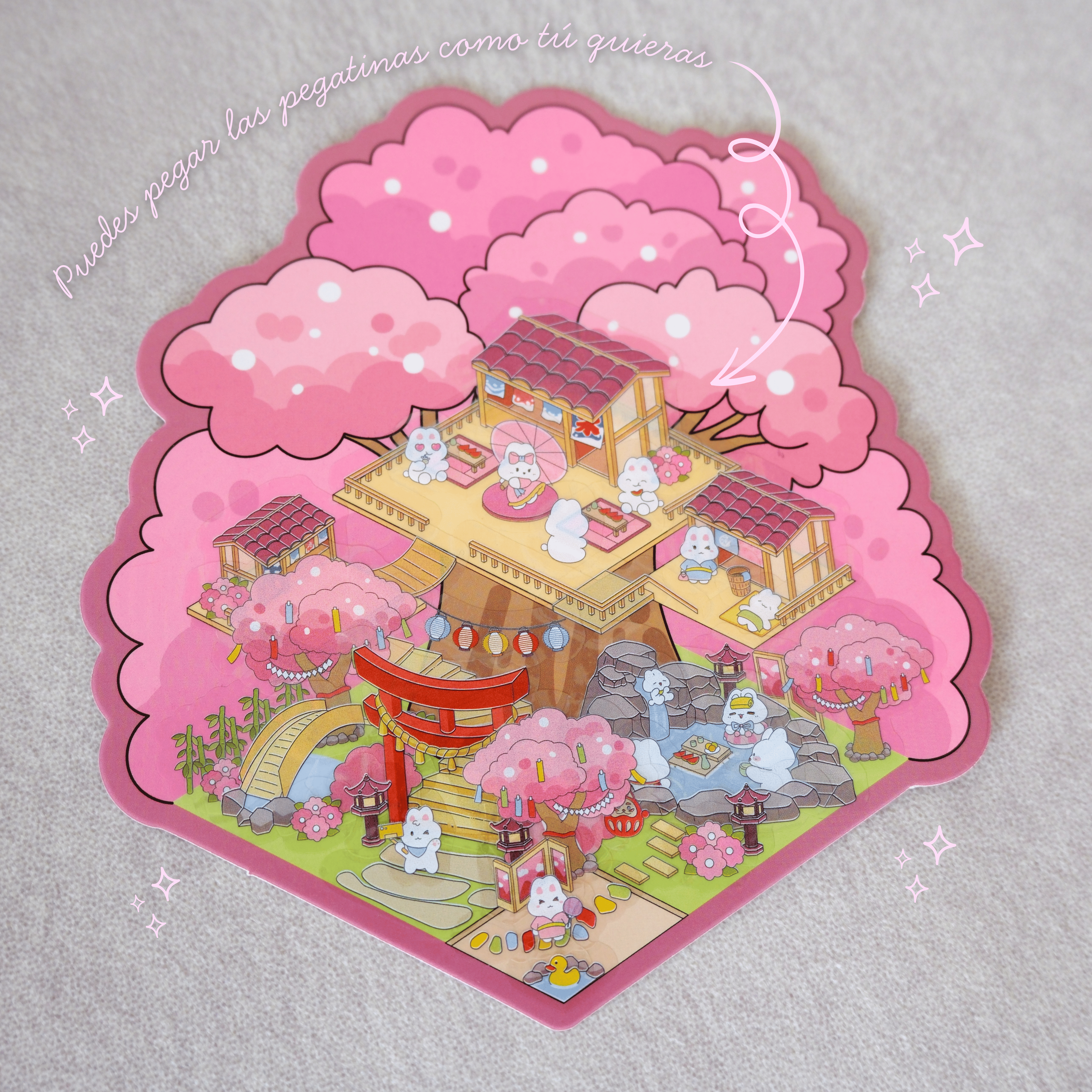 Pegatinas Escenario 3D Sakura