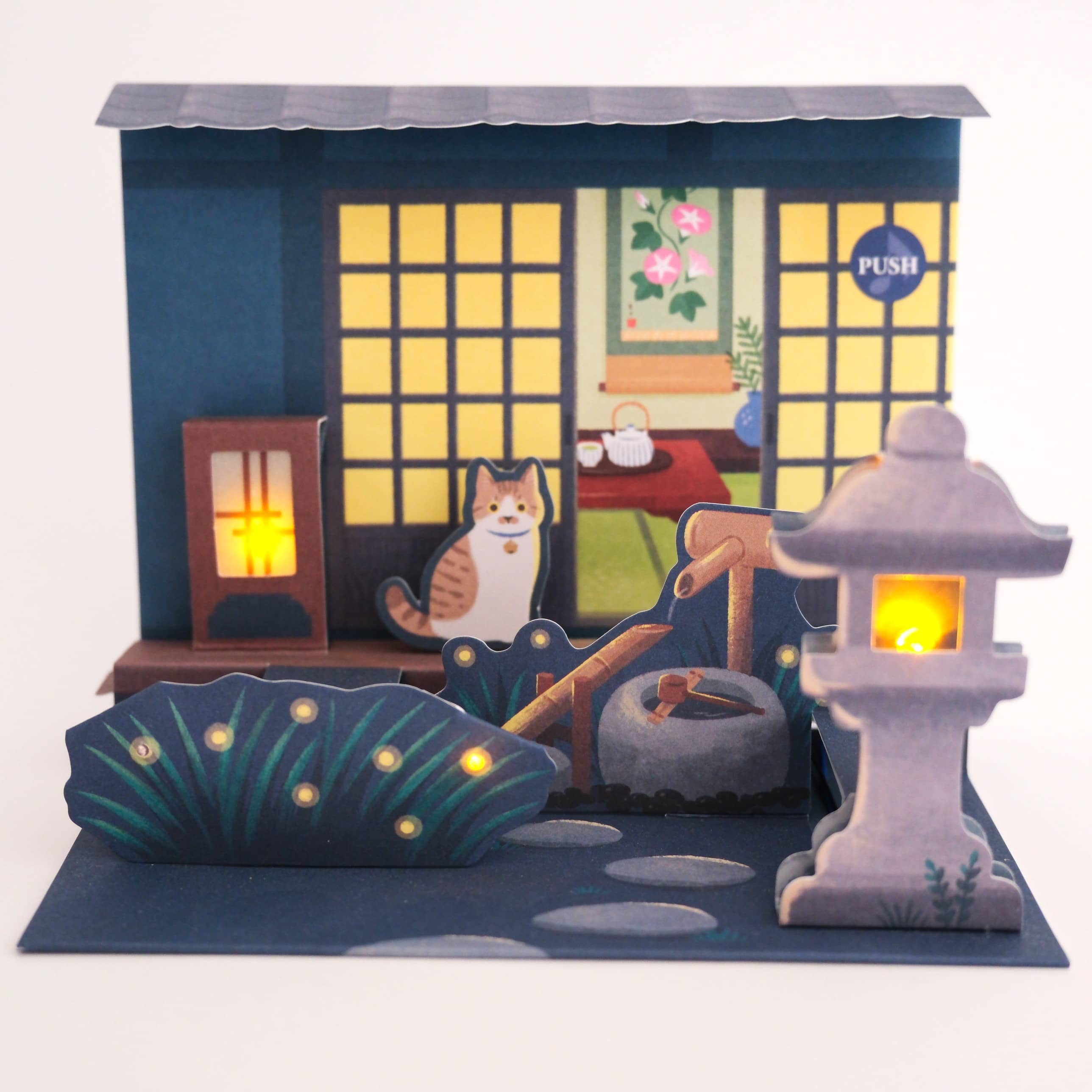 Postal 3D Jardín Japonés con Luz y Sonido