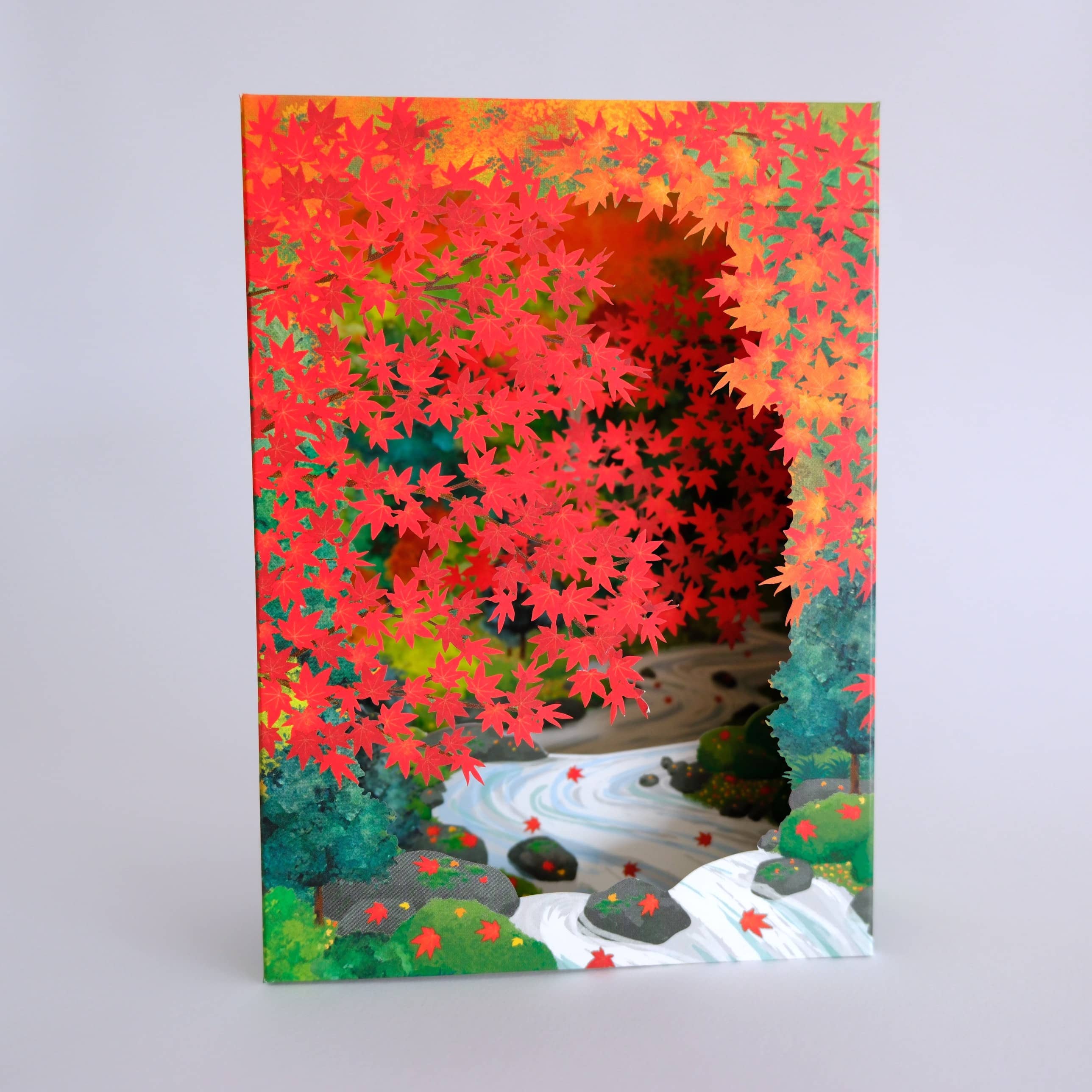 Tarjeta Desplegable Otoño con Río