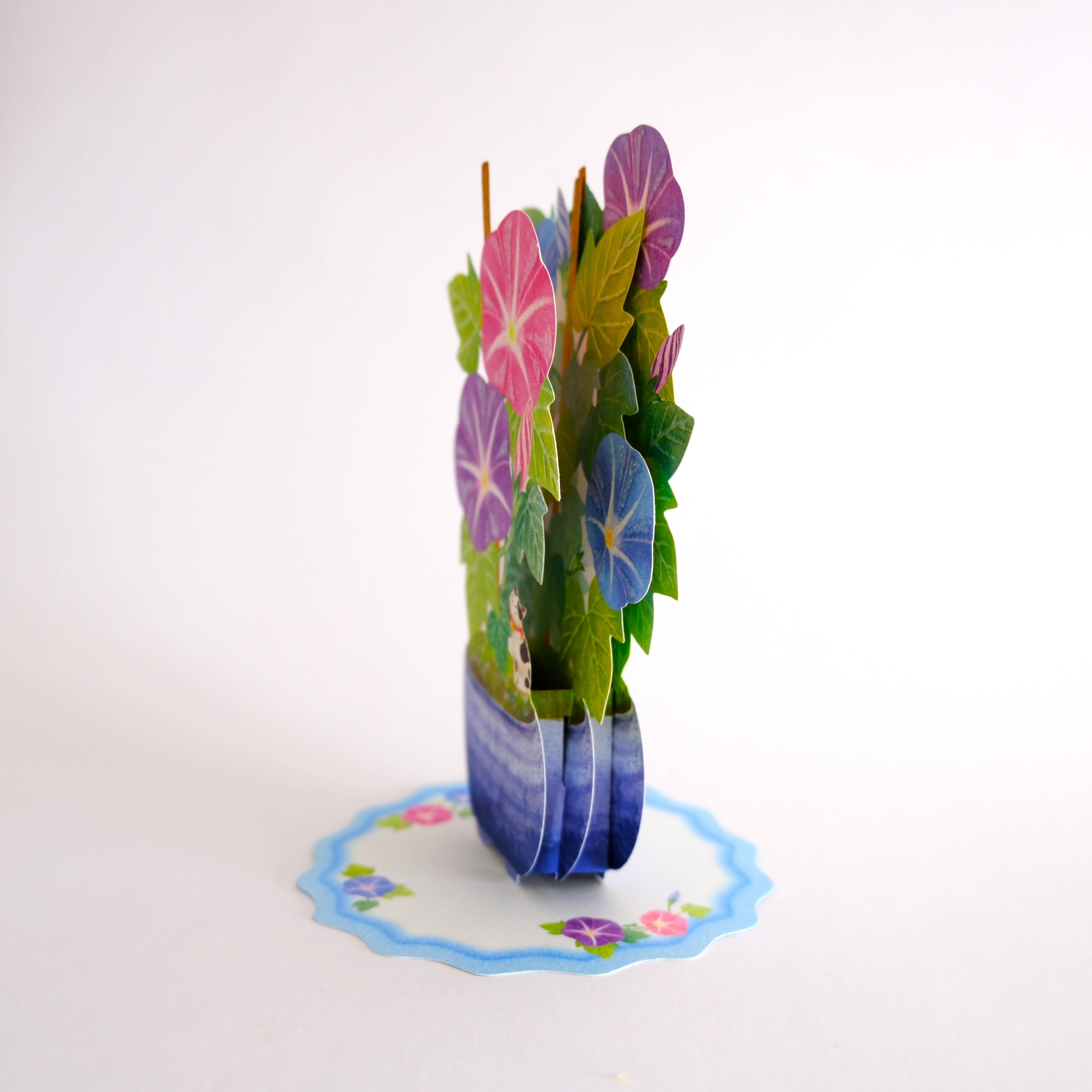 Postal 3D Jarrón Flores