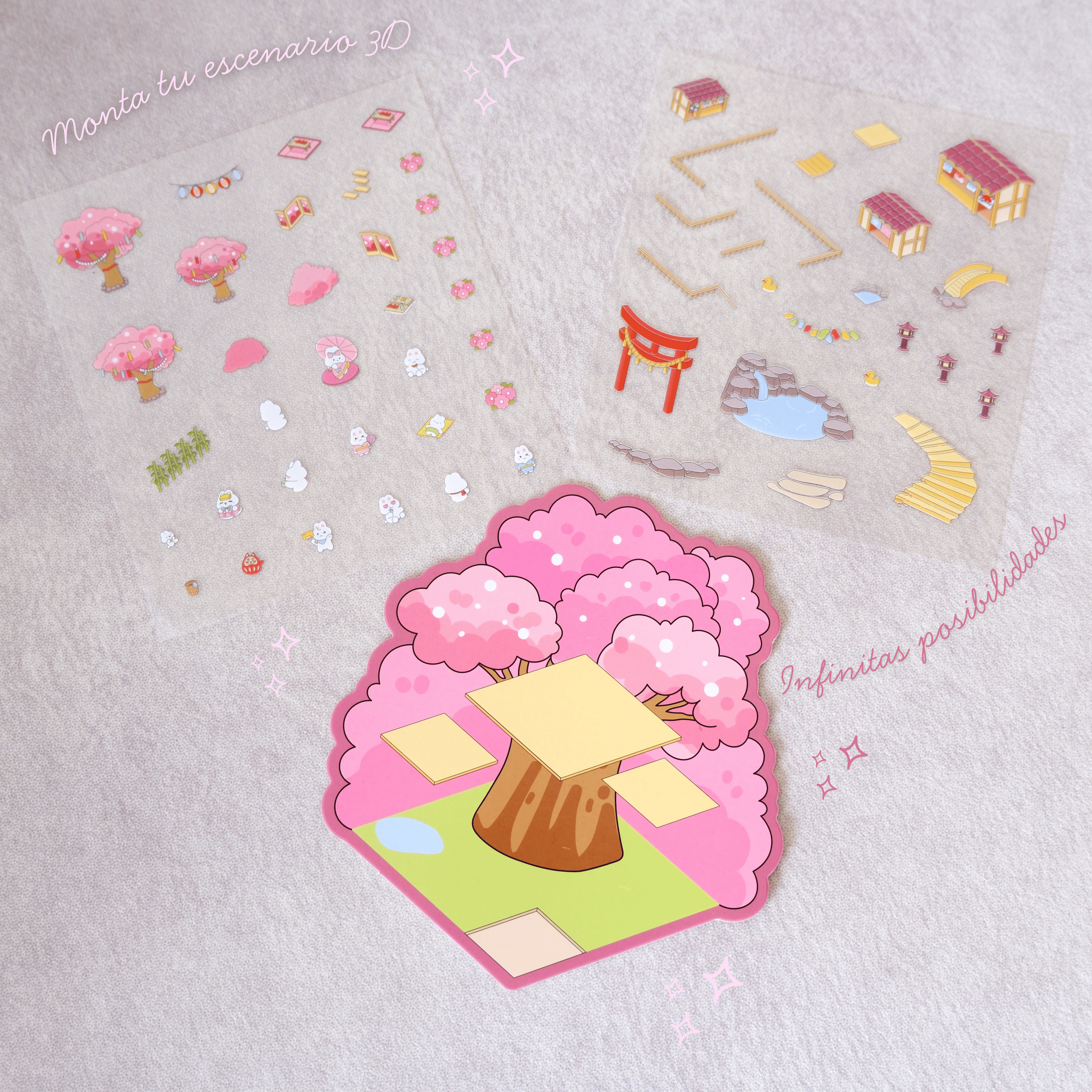 Pegatinas Escenario 3D Sakura