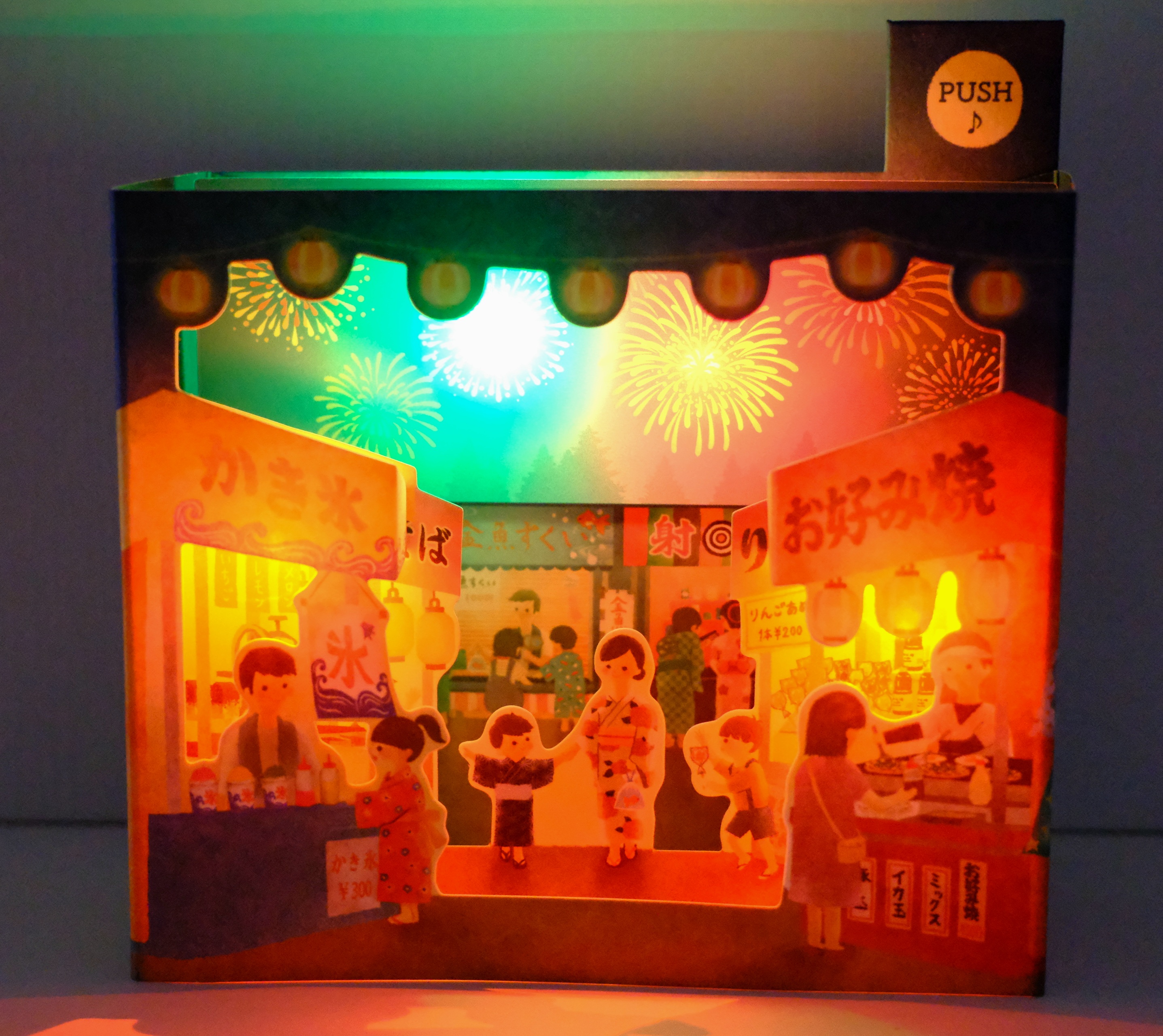 Postal 3D con Luz y Música Festival Japonés