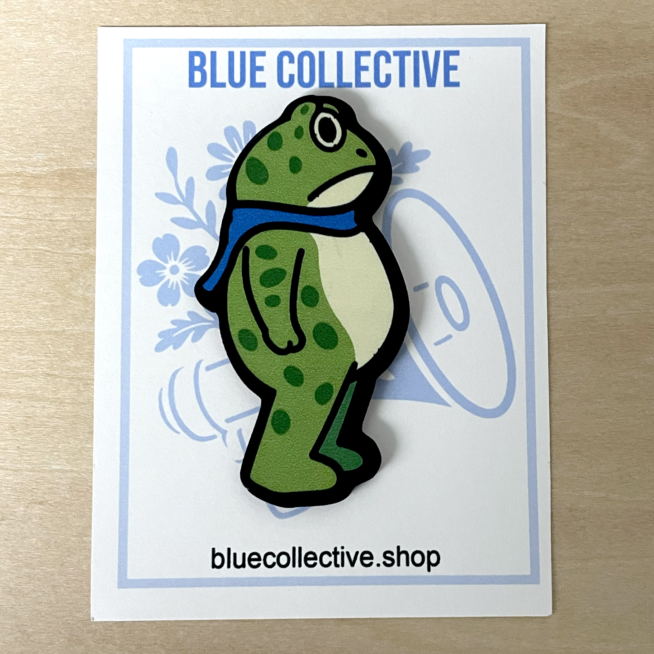 Portland Frog - Woodcut Button